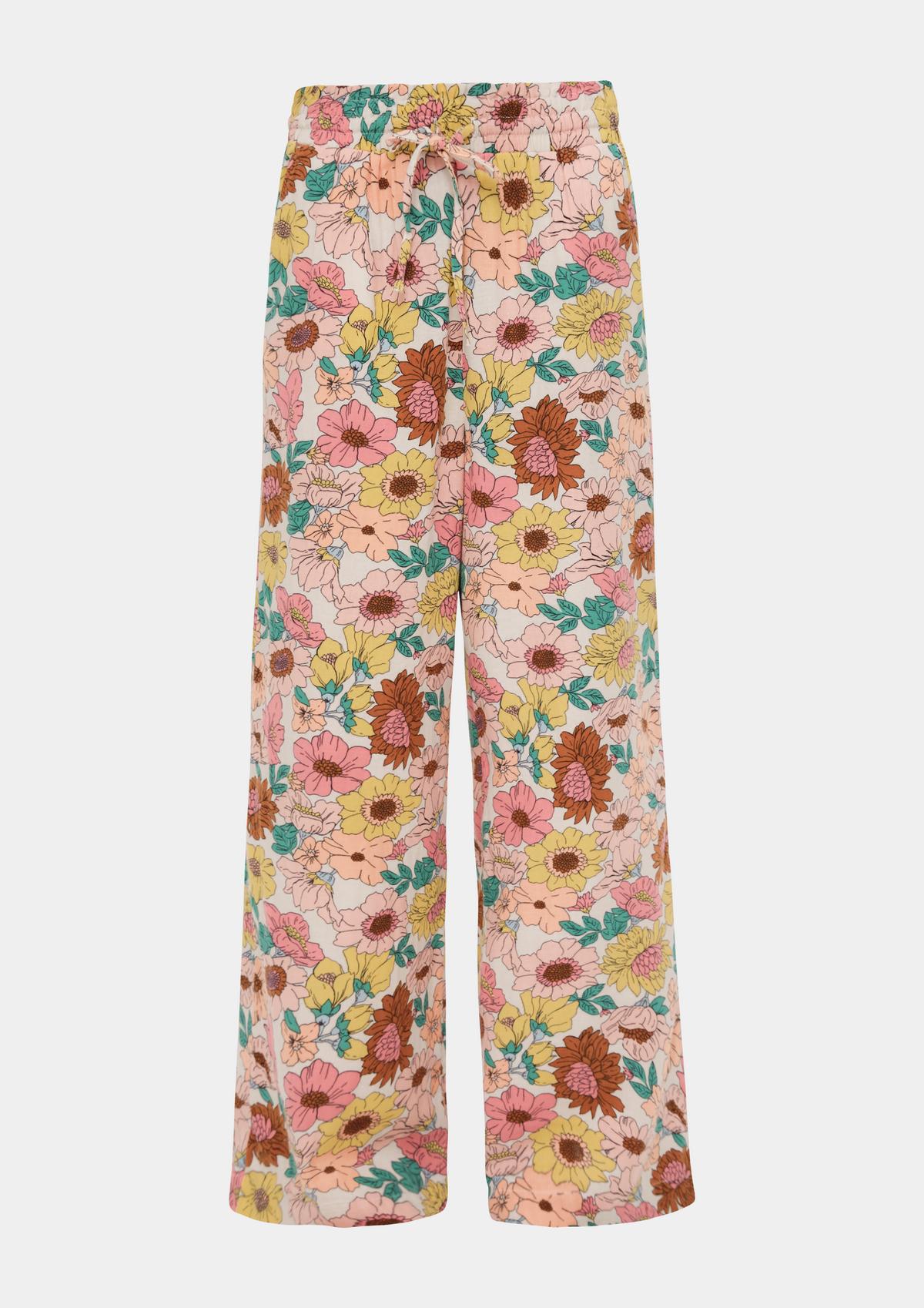 s.Oliver Loose fit: trousers with a floral print