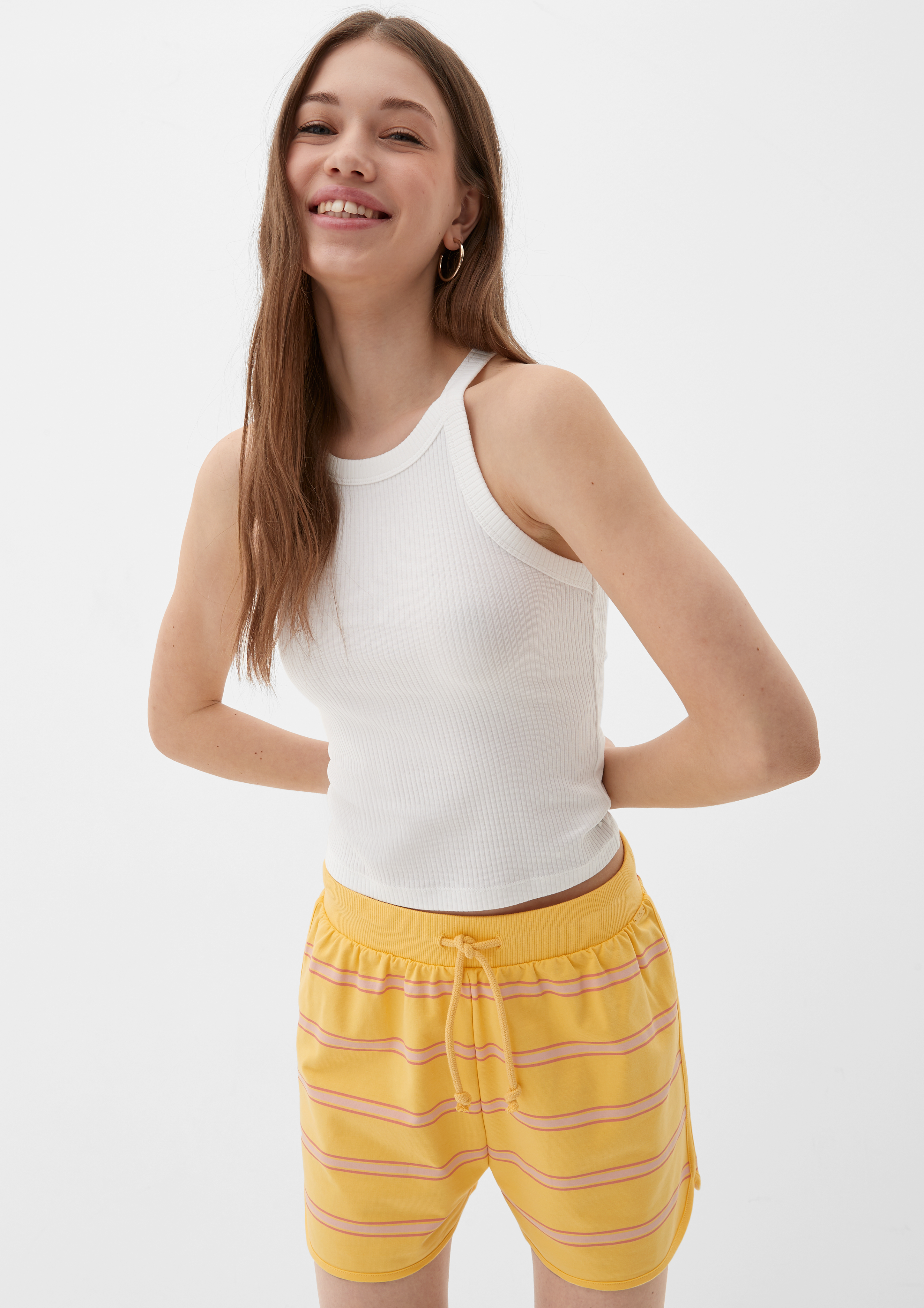 S.Oliver Relaxed: Gestreifte Shorts aus Baumwollstretch