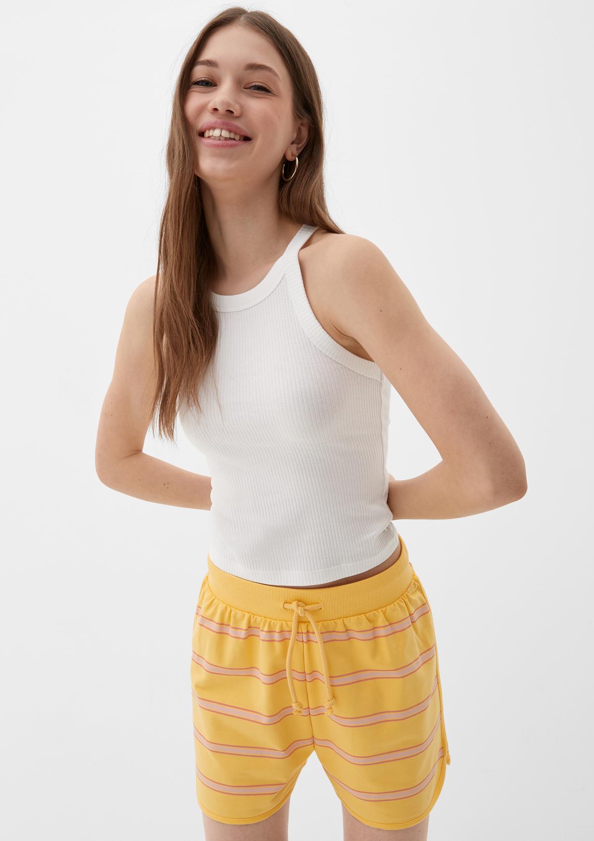 Relaxed: Gestreifte Shorts aus Baumwollstretch