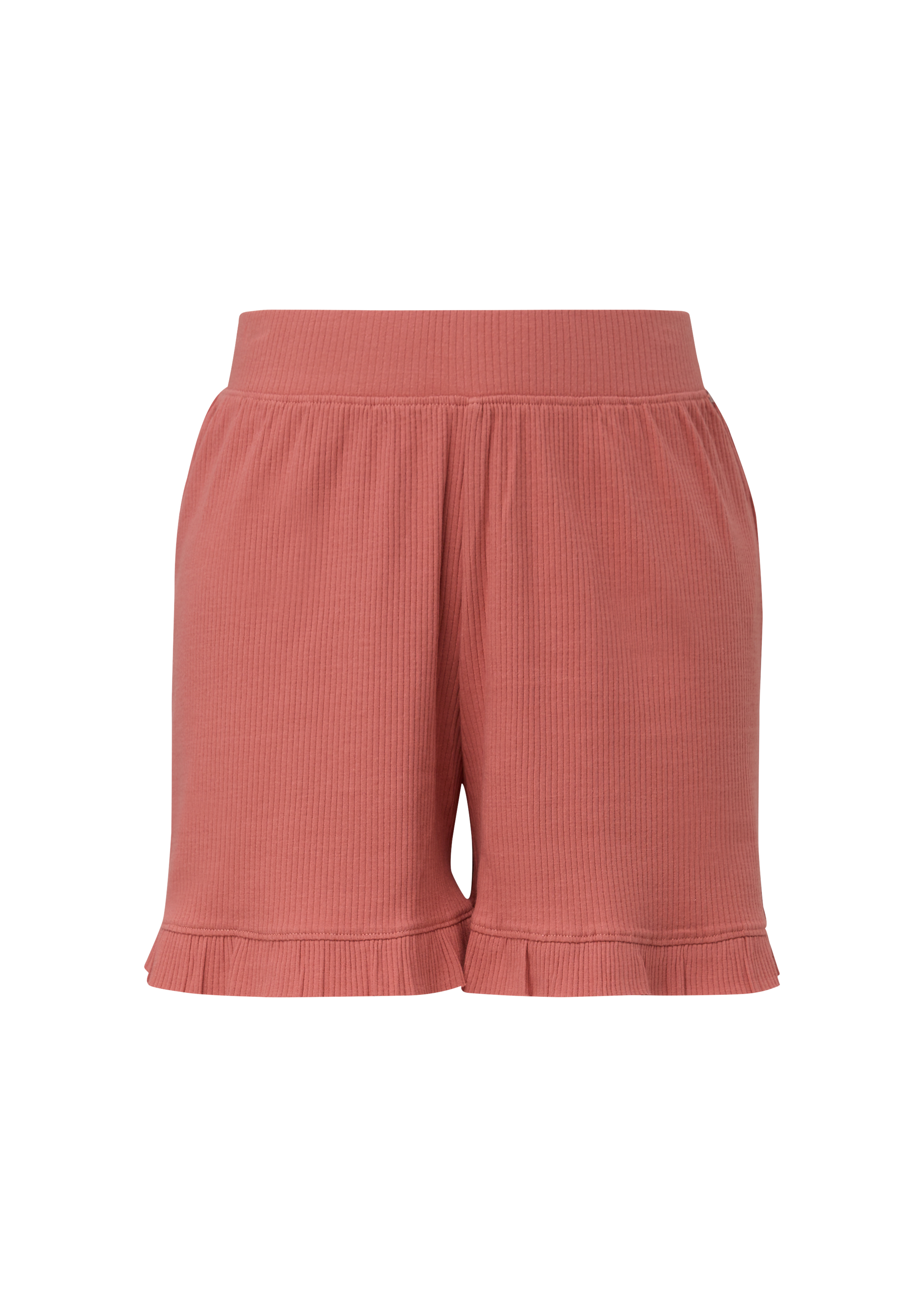 QS - Regular: Shorts aus Rippware, Damen, Orange