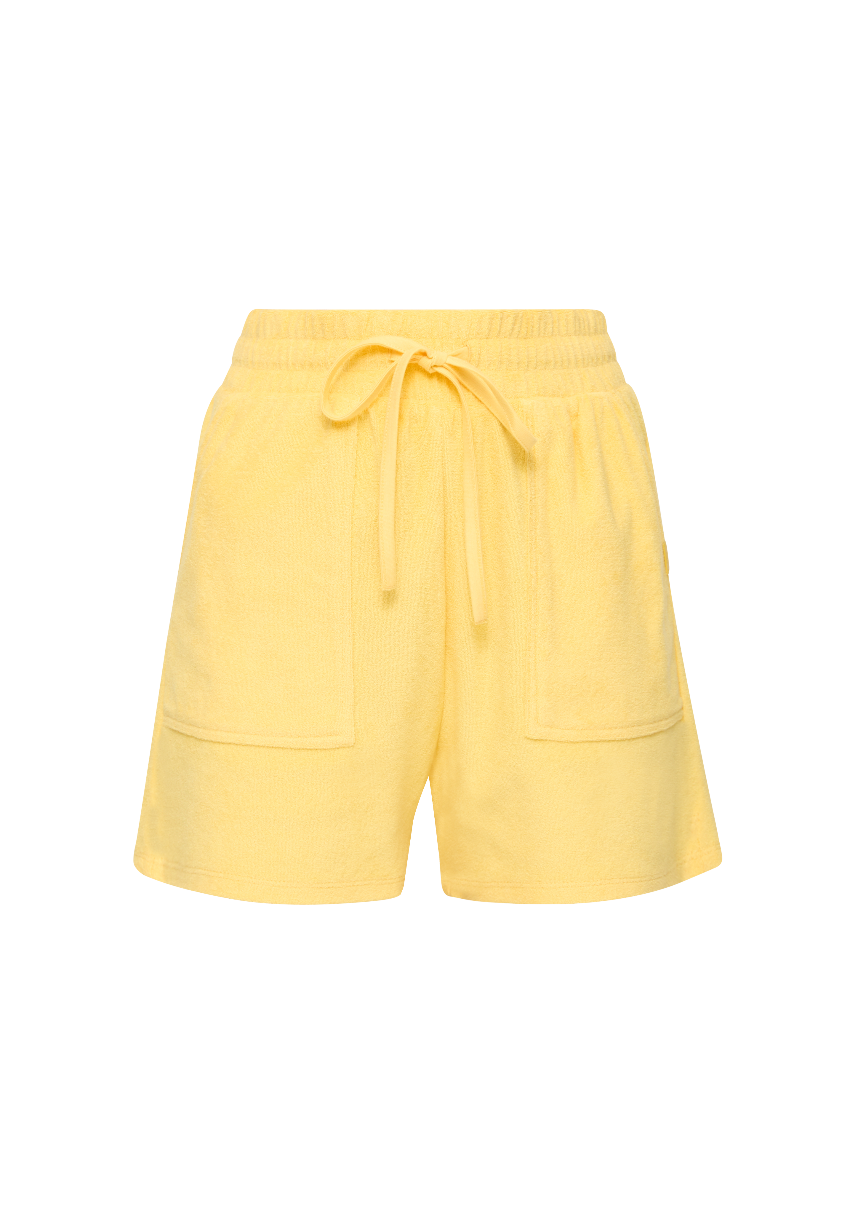 QS - Relaxed: Frottee-Shorts mit Elastikbund, Damen, gelb