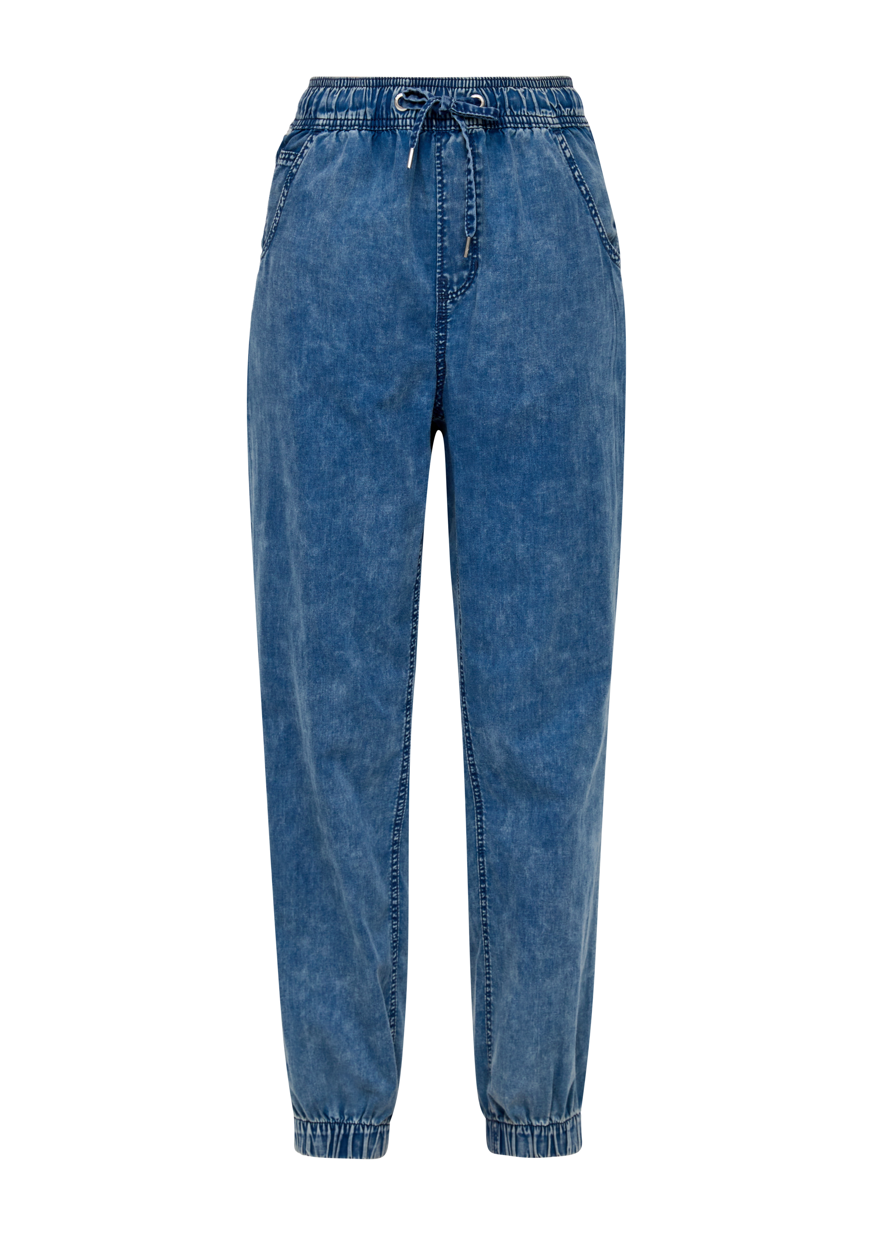 QS - Ankle-Jeans / Relaxed Fit / High Rise / Semi Wide Leg, Damen, blau