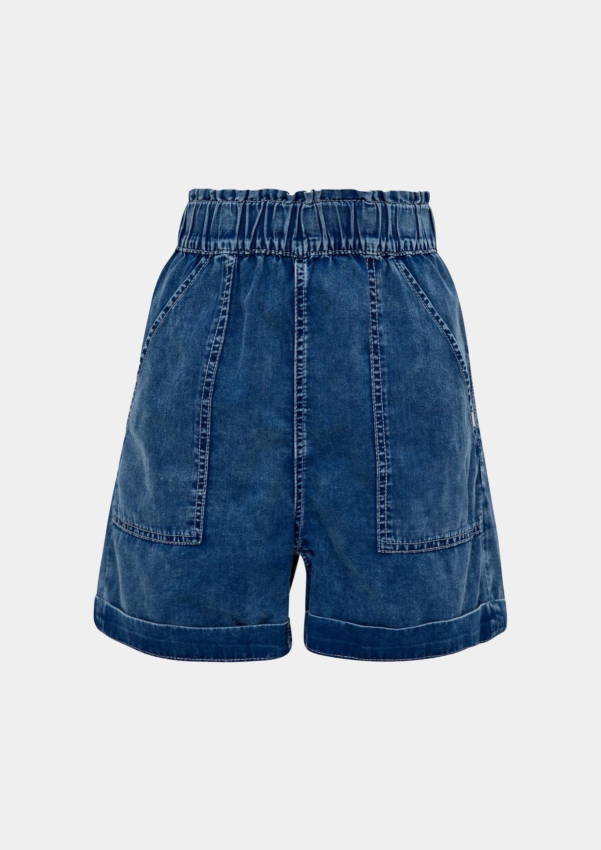 s.Oliver Denim shorts with a paperbag waistband