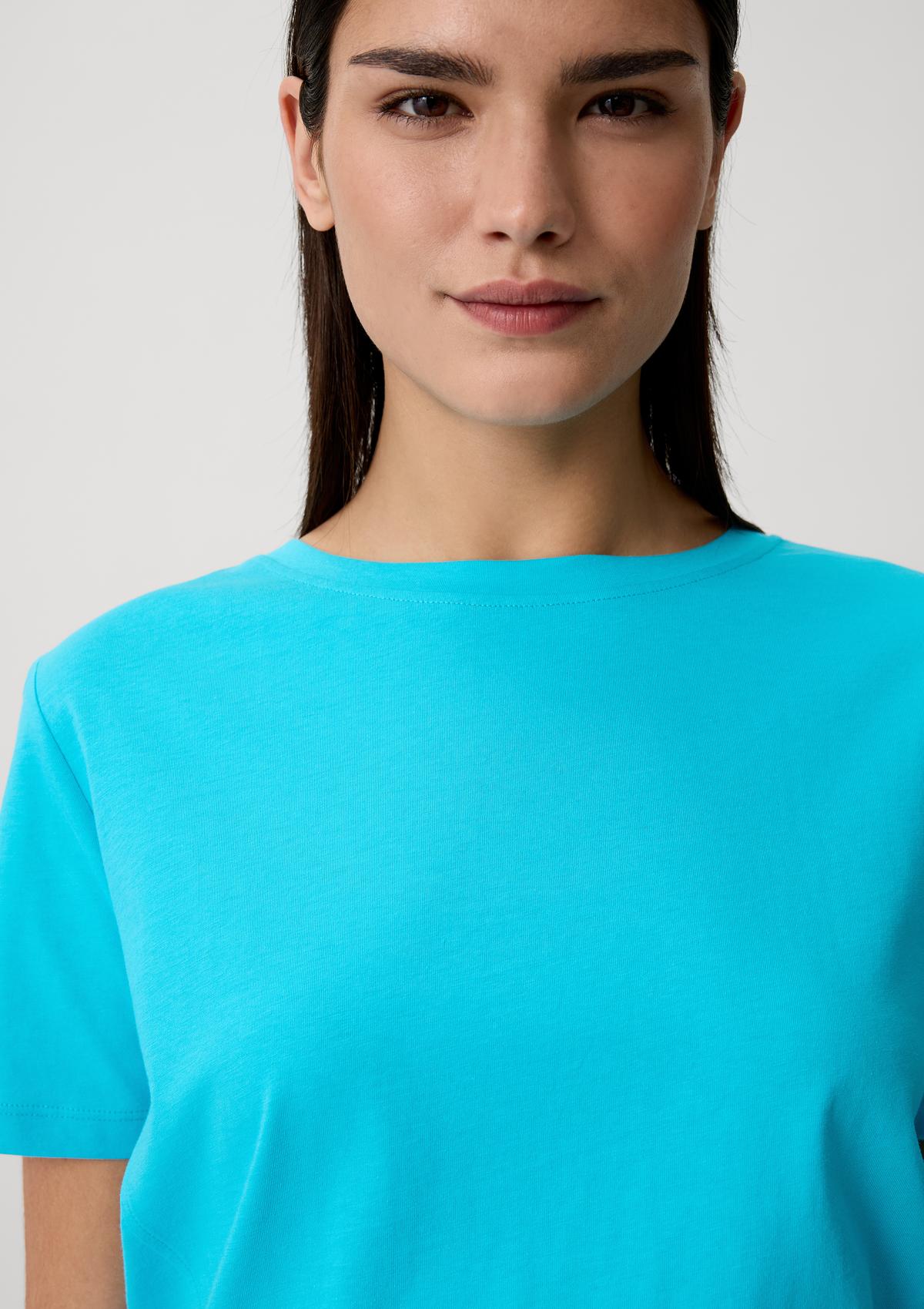 Sleeveless cotton T-shirt - turquoise | Comma