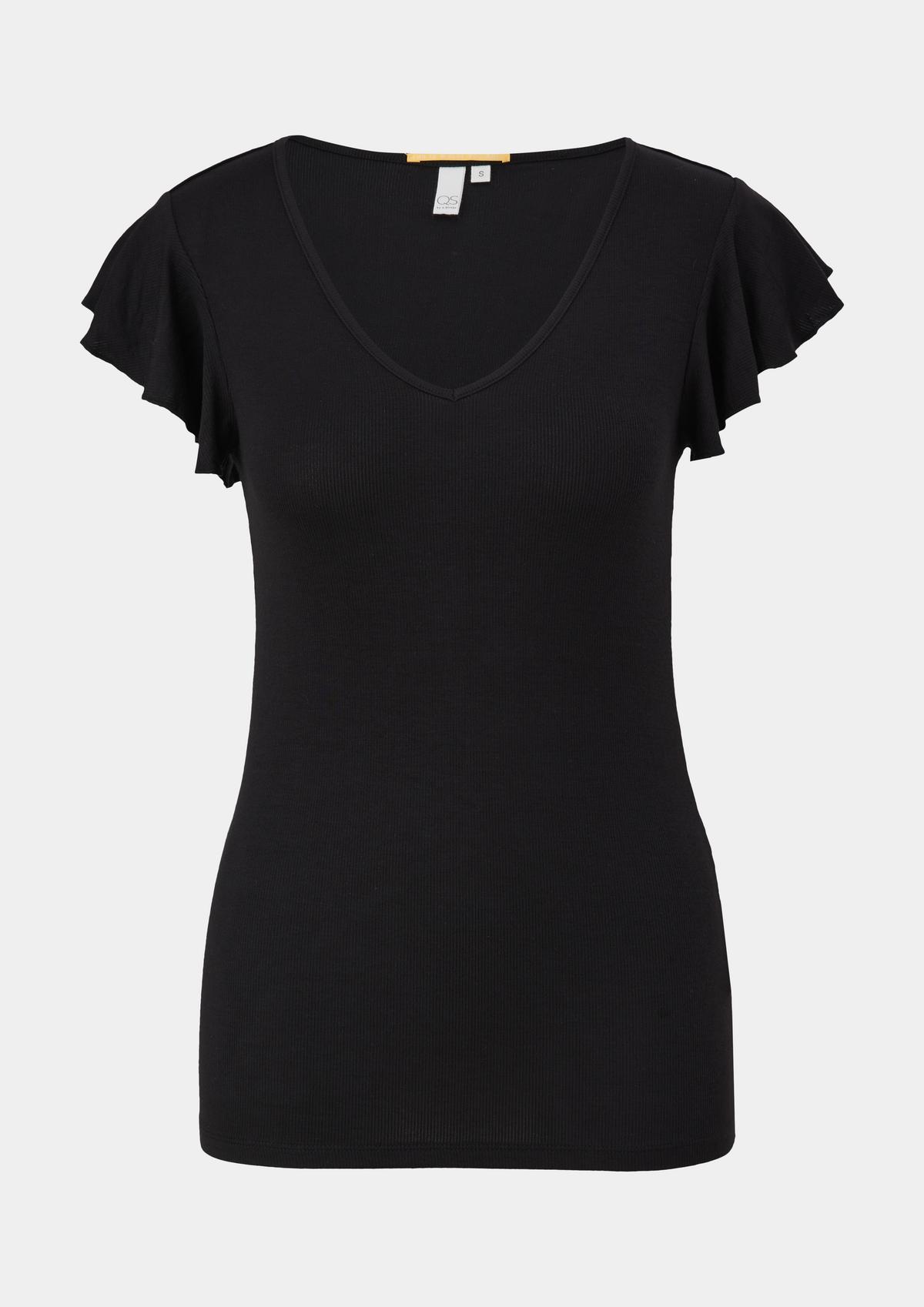 s.Oliver Ribbed top in blended cotton