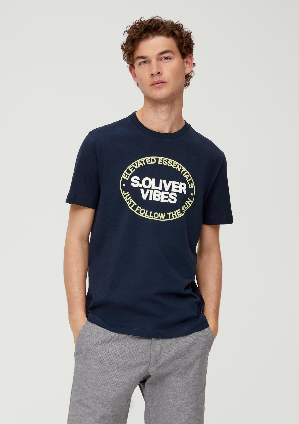s.Oliver T-shirt en coton à imprimé sur le devant