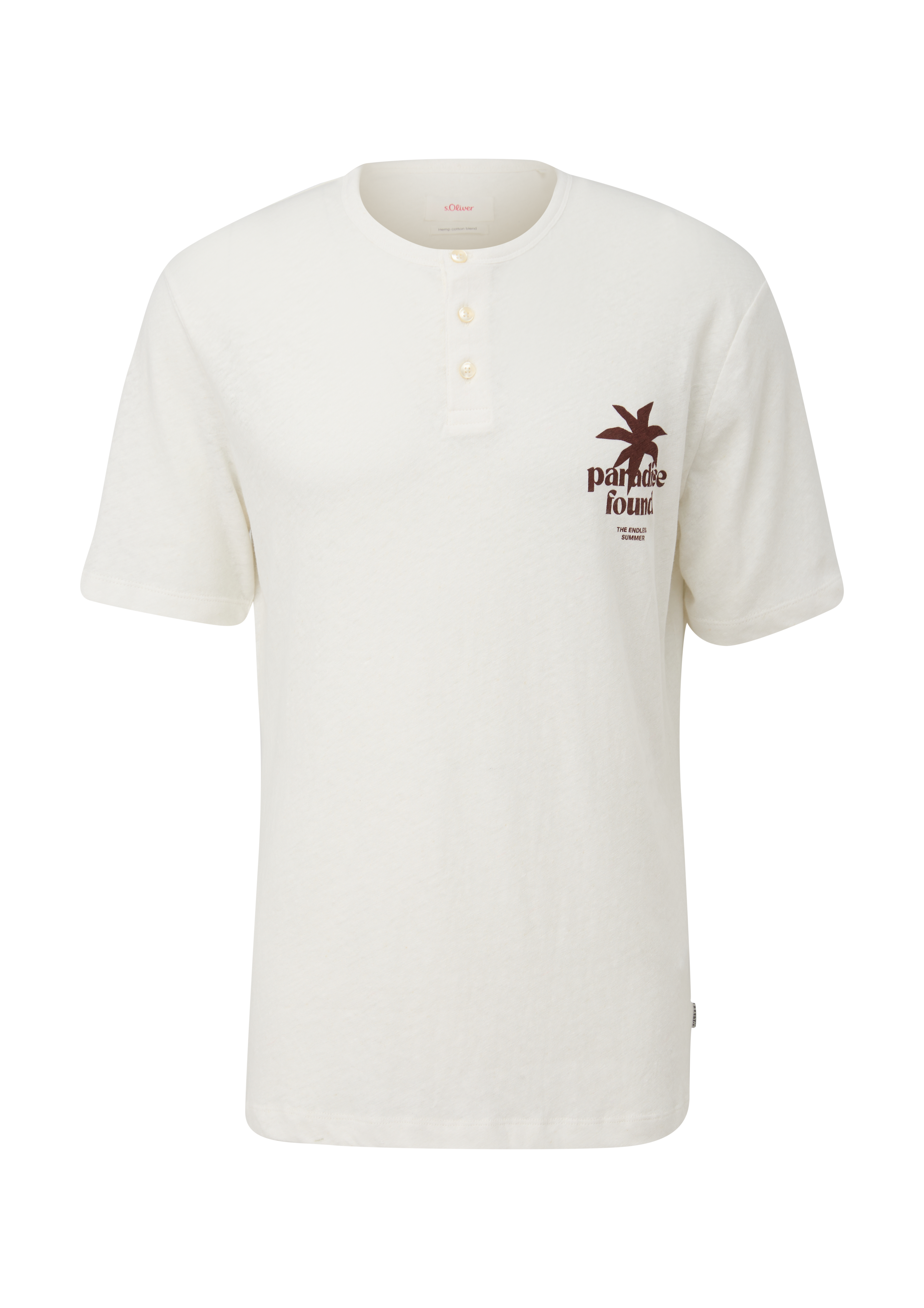 s.Oliver - T-Shirt aus Hanfmix, Herren, weiß
