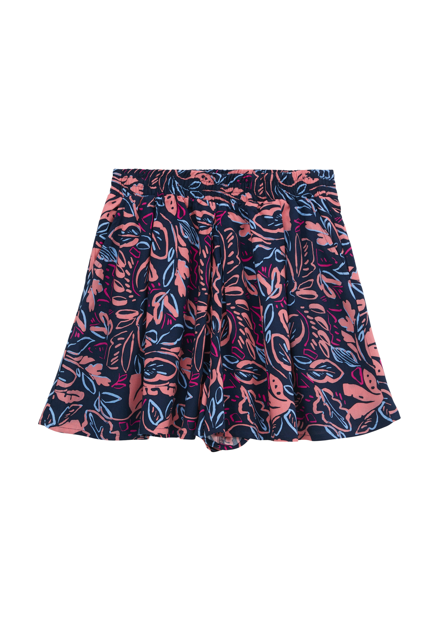 s.Oliver - Shorts aus reiner Viskose, Mädchen, blau|mehrfarbig