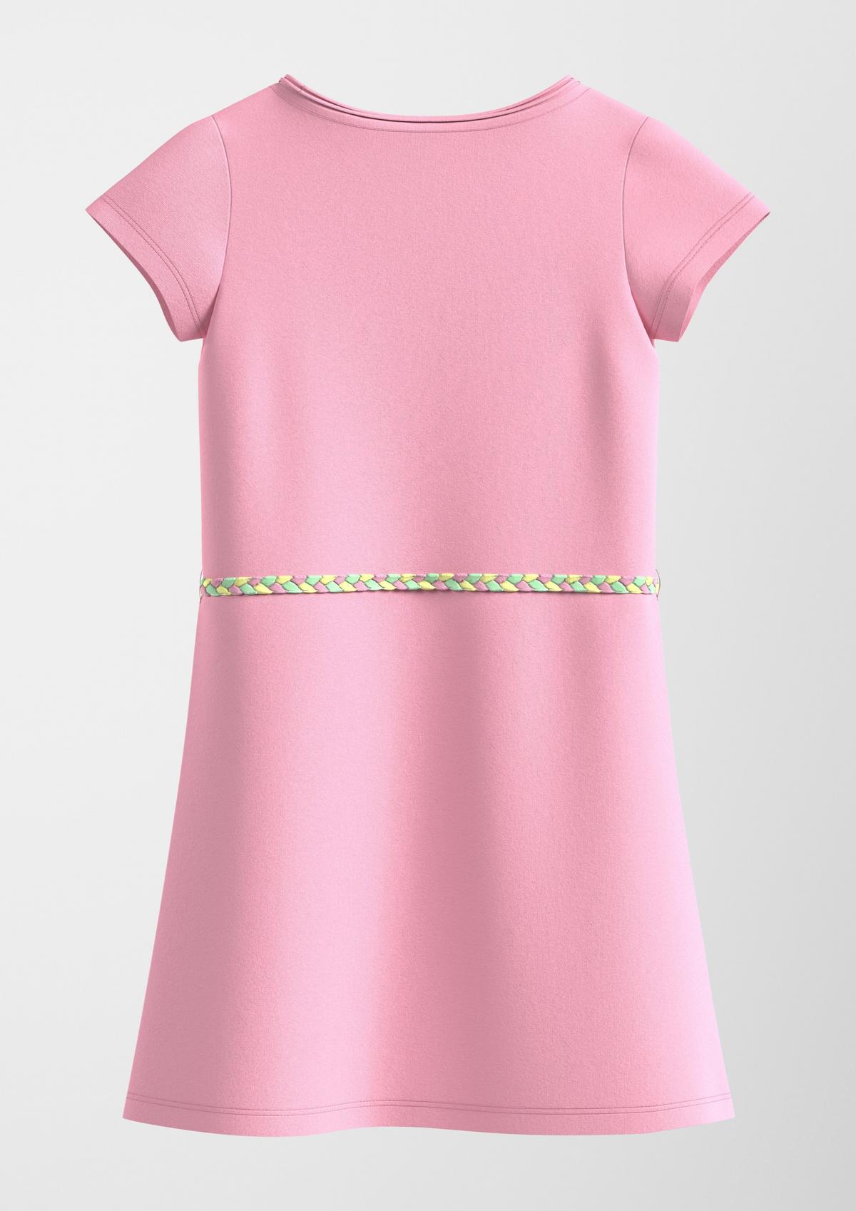 Kurzes Kleid mit Glitzer-Artwork - rosa
