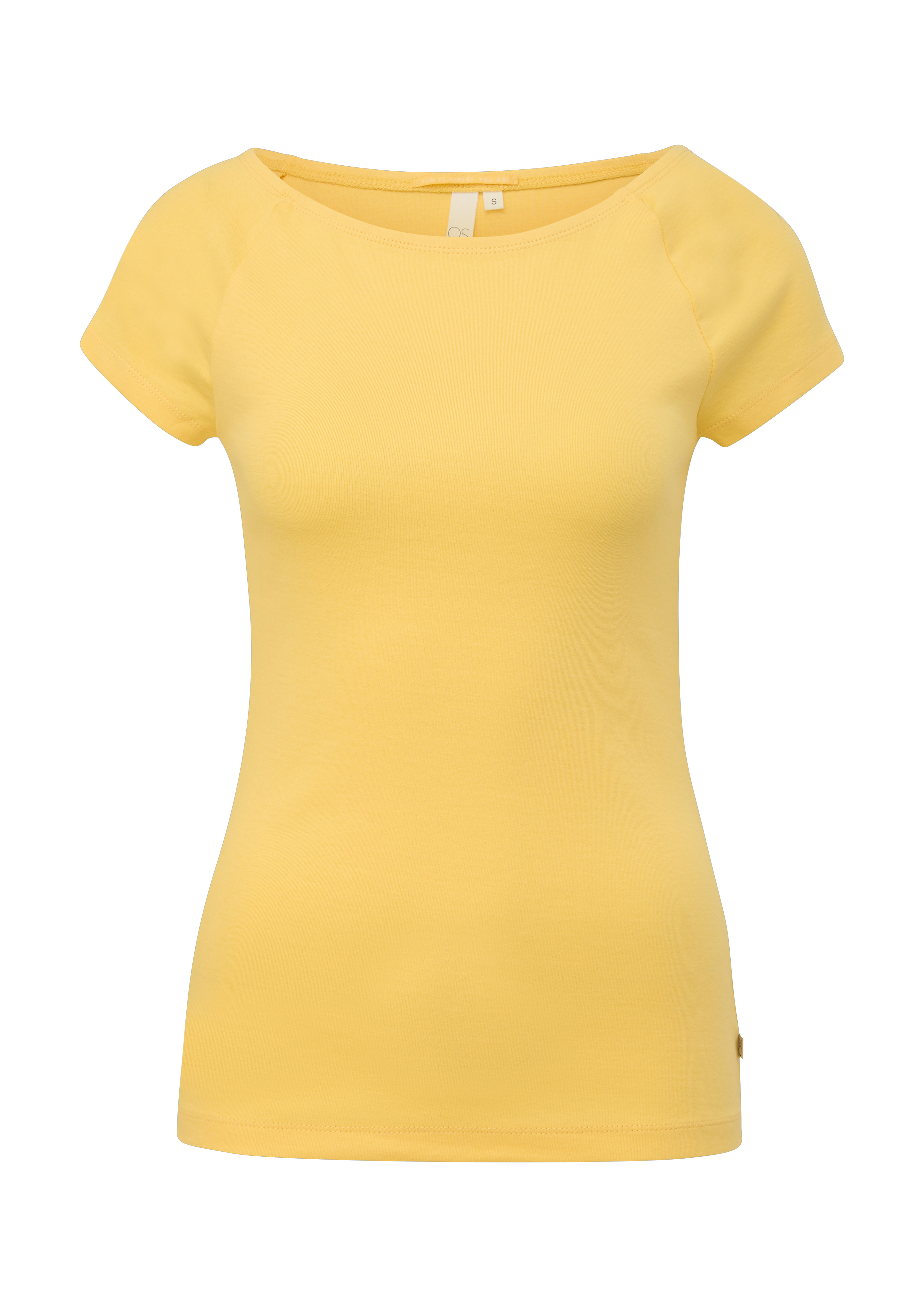 QS - Shirt aus Baumwollstretch, Damen, gelb