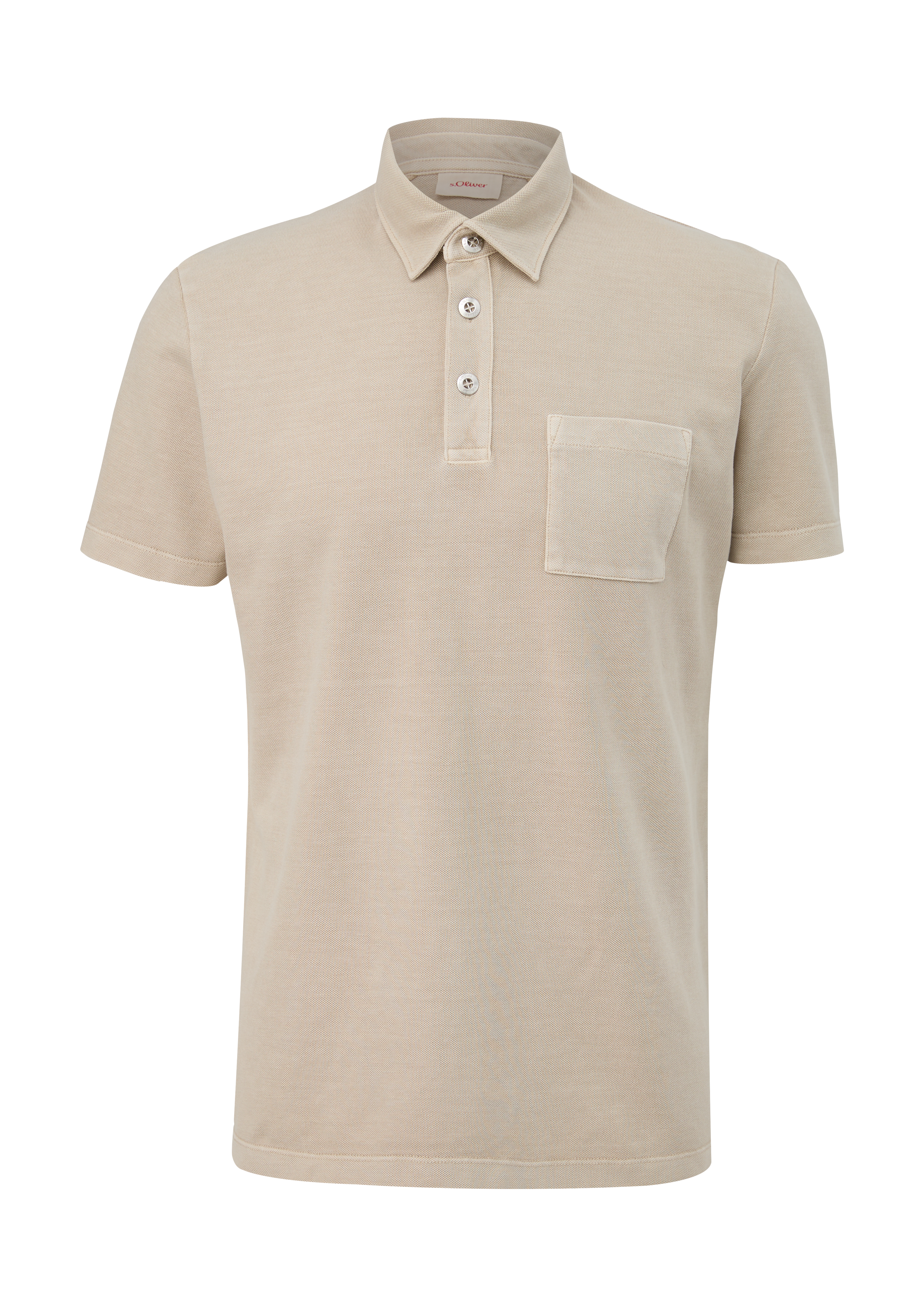 s.Oliver - Poloshirt aus Baumwoll-Piqué, Herren, Beige