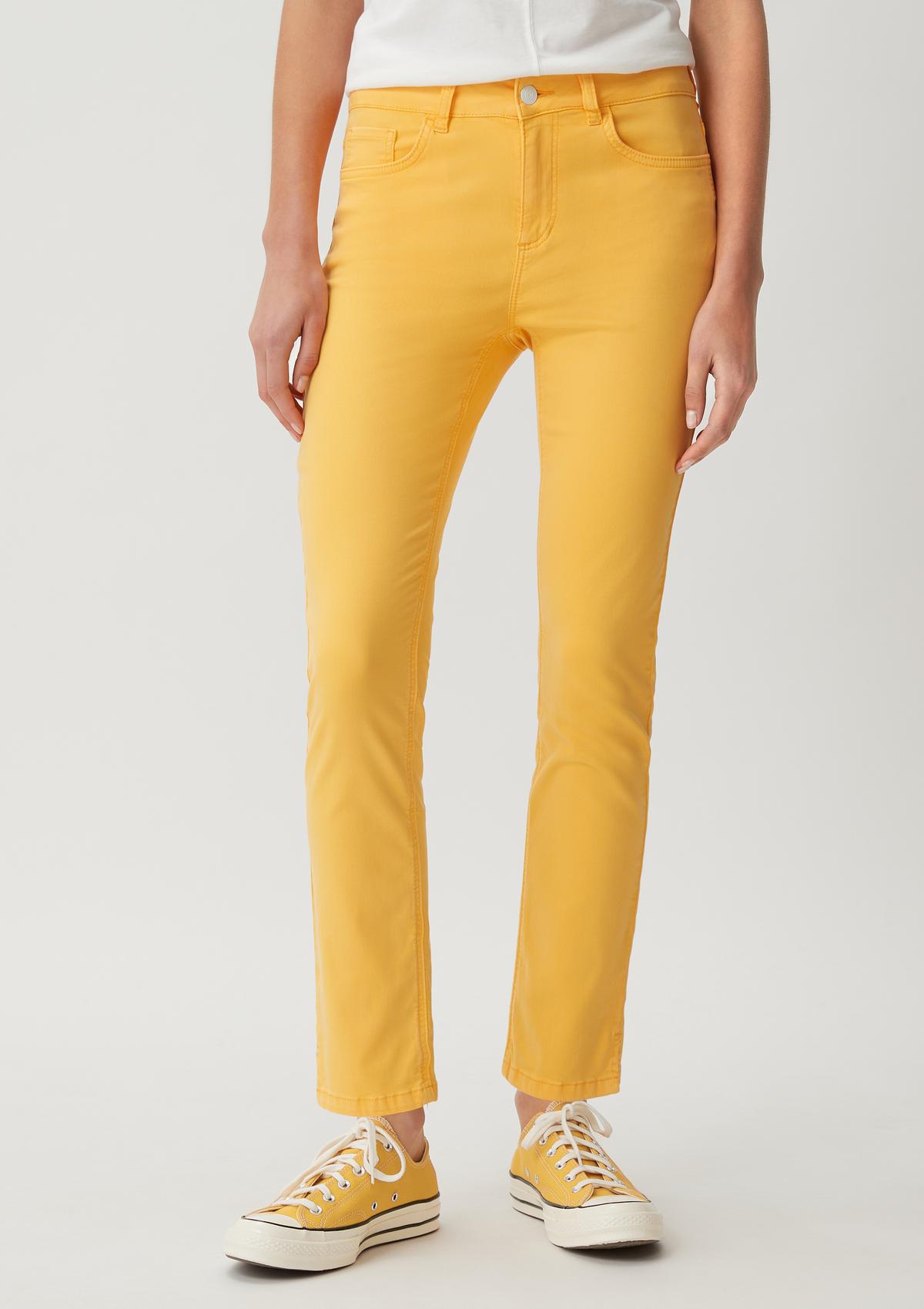 comma Skinny fit: cotton satin trousers