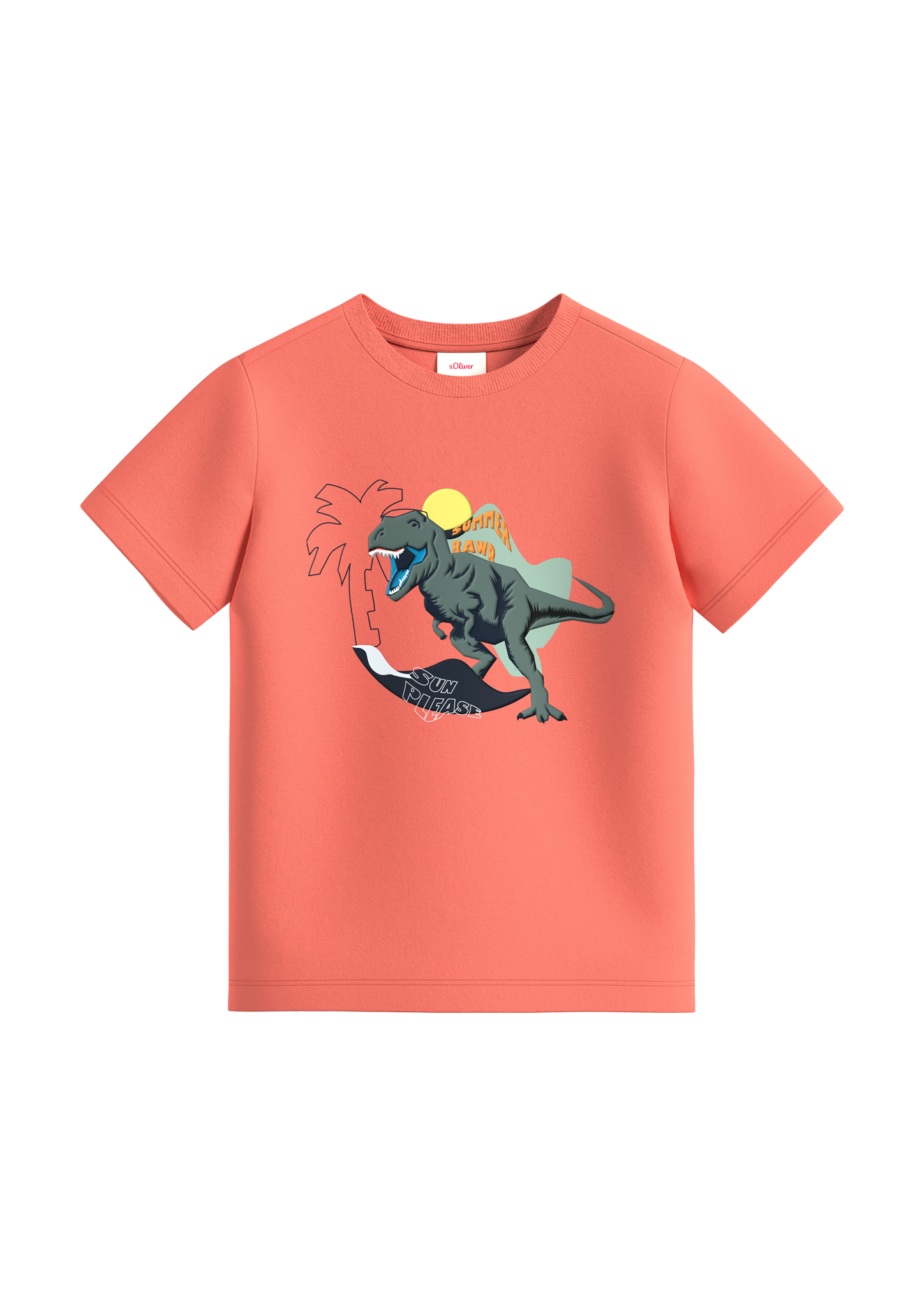 s.Oliver - T-Shirt aus reiner Baumwolle, Kinder, Orange