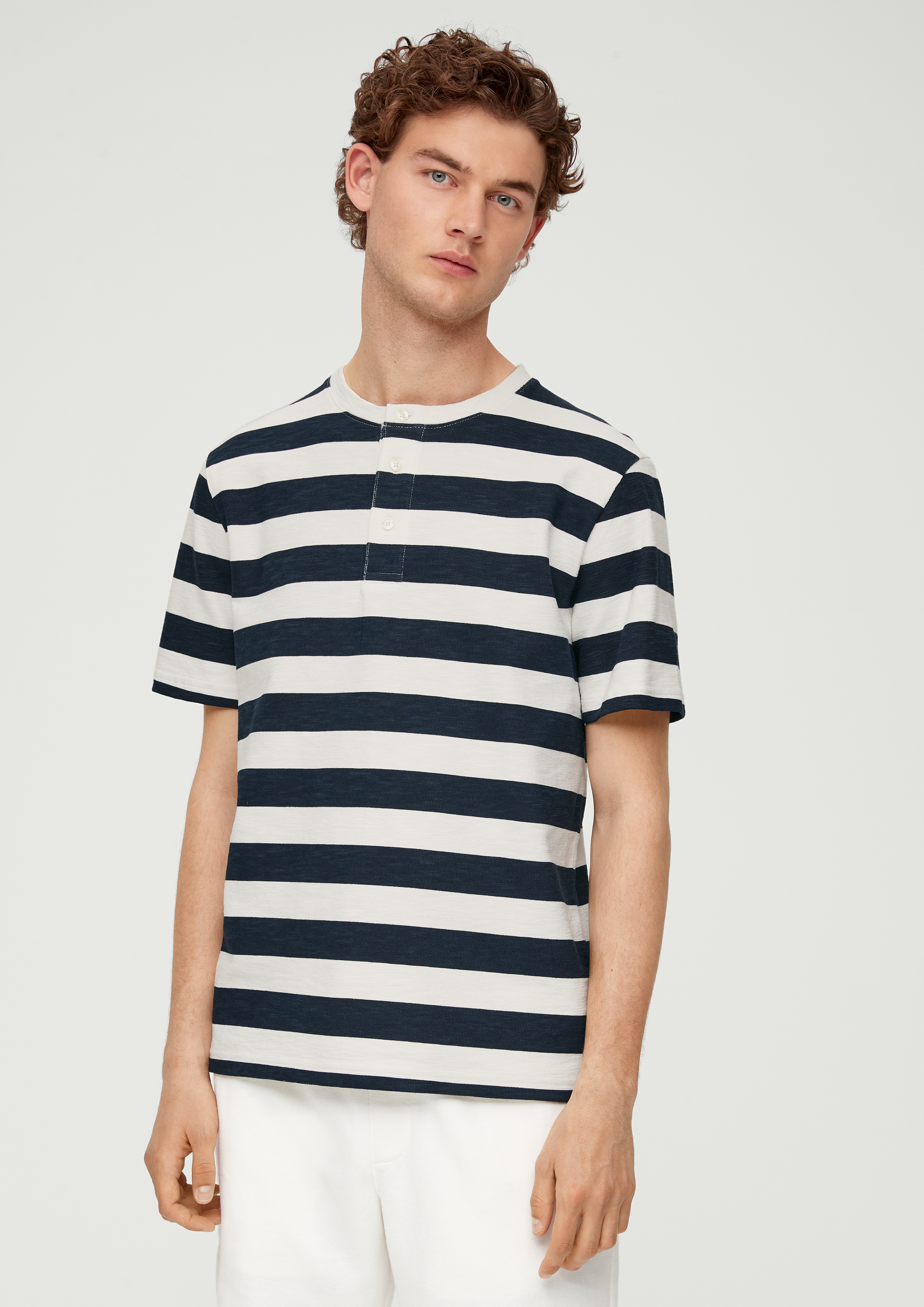 Striped cotton - navy T-shirt