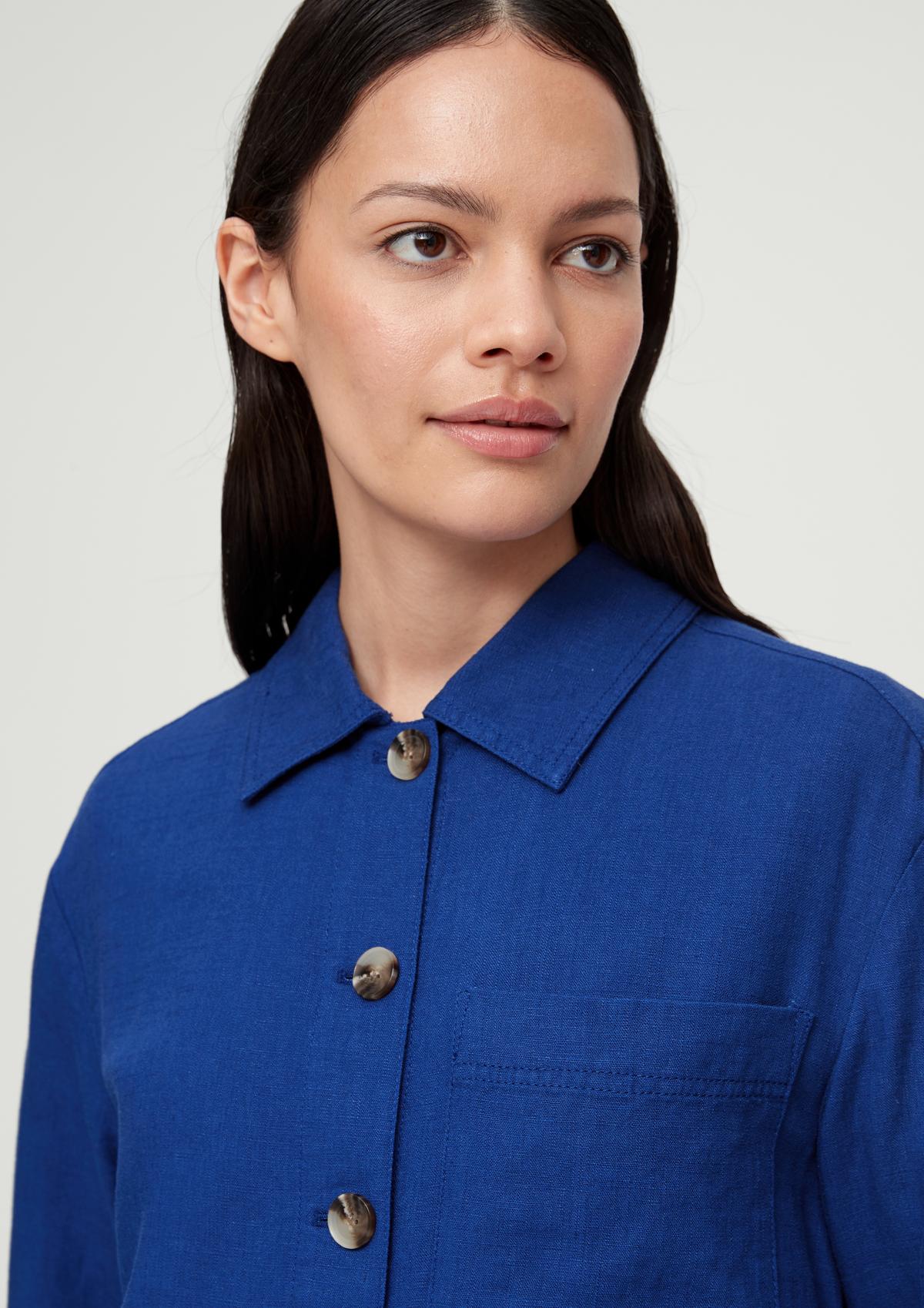 Linen blend overshirt - royal blue | s.Oliver