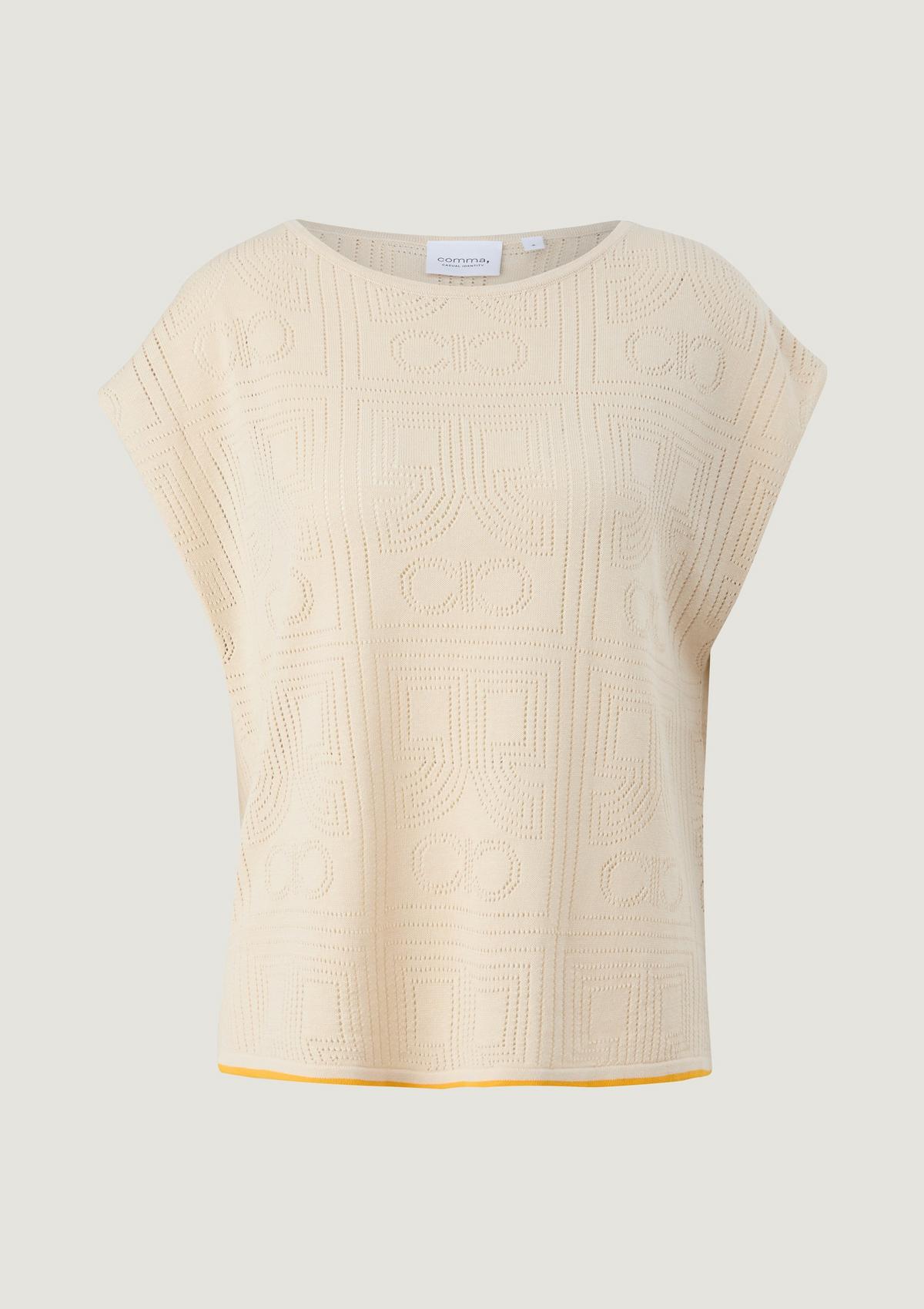 comma Sleeveless knitted jumper with broderie anglaise