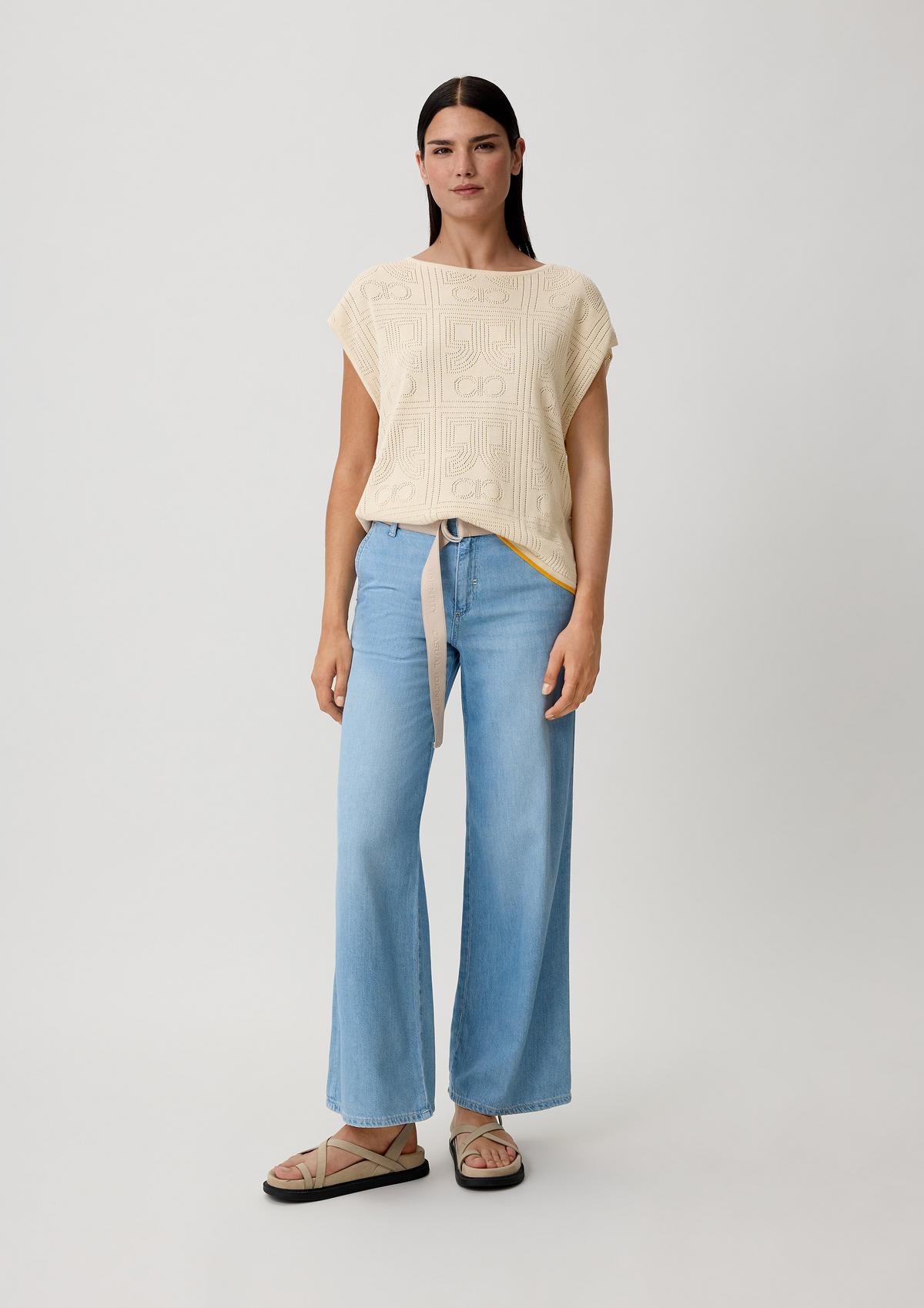 comma Sleeveless knitted jumper with broderie anglaise