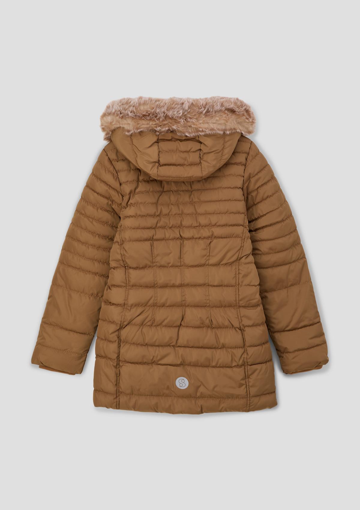 s.Oliver Quilted jacket with faux fur trim
