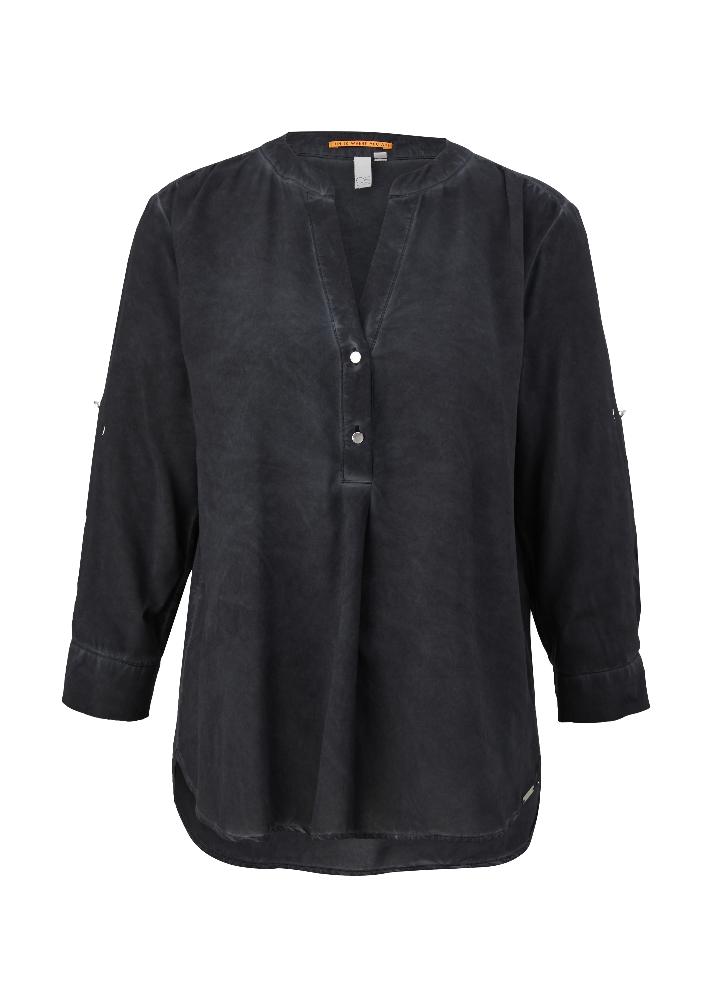 QS - Viskosebluse mit Farbeffekt, Damen, schwarz