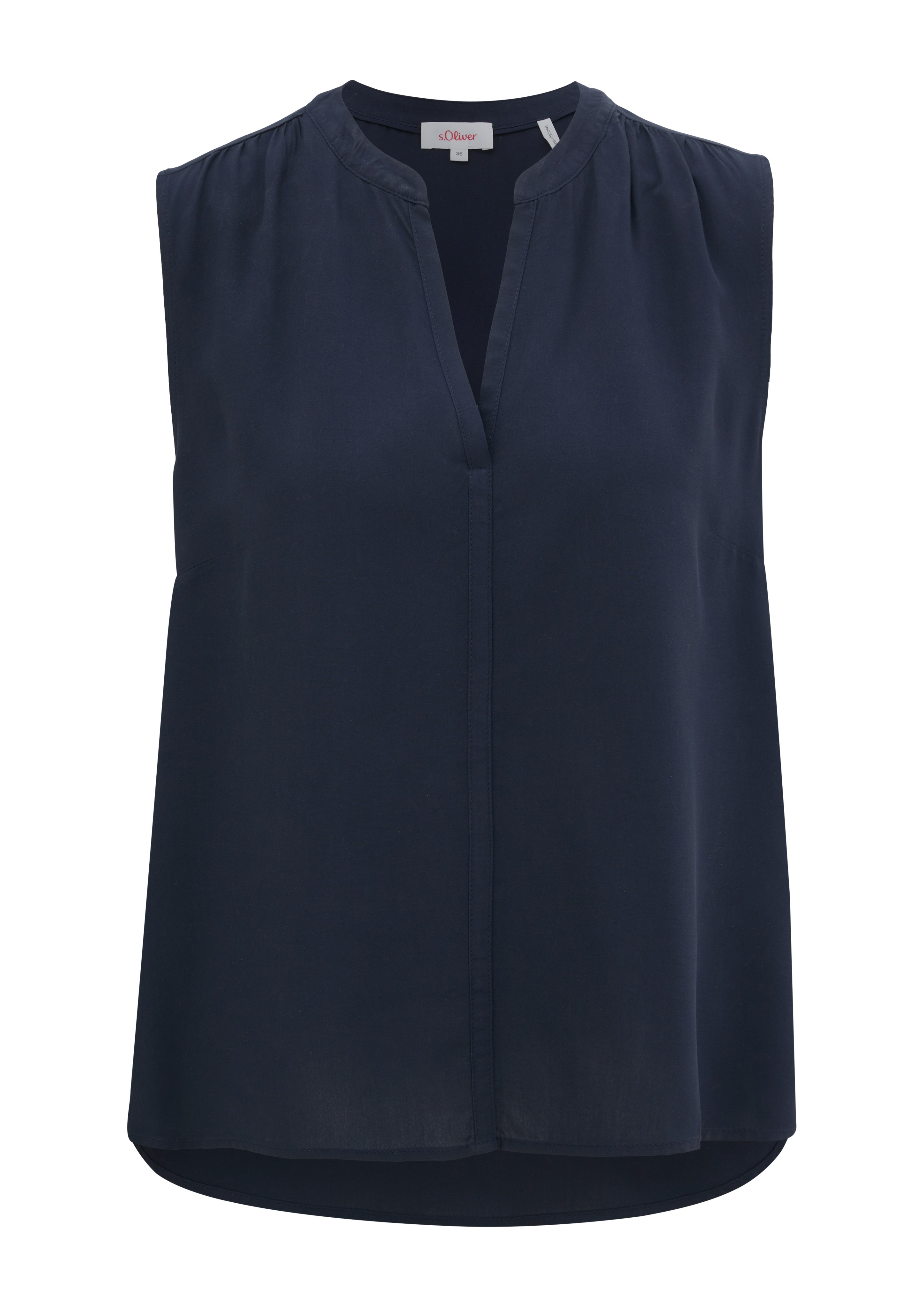 s.Oliver - Viskosebluse mit Raffung, Damen, blau