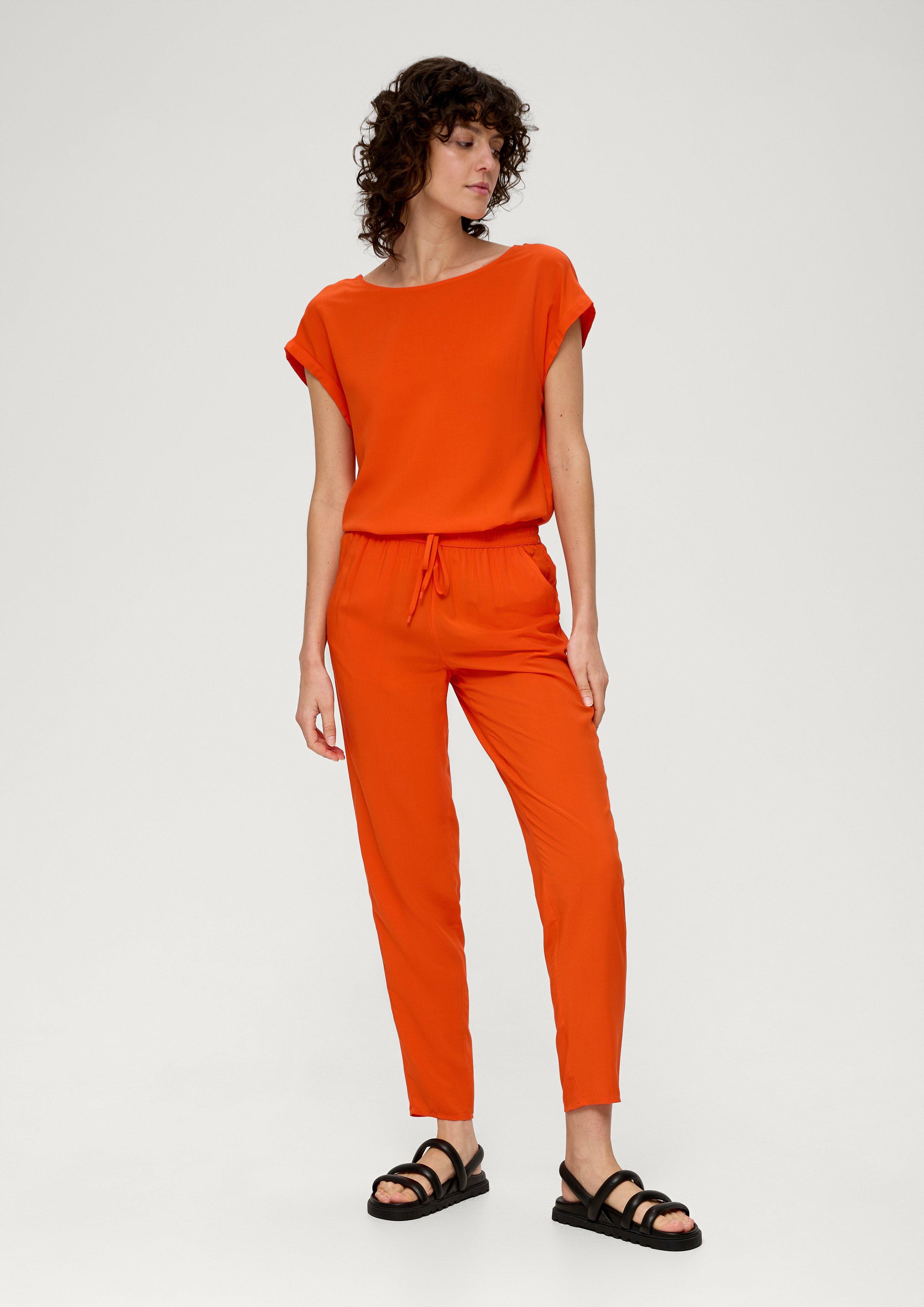 tracksuit bottoms made of viscose dark orange s.Oliver