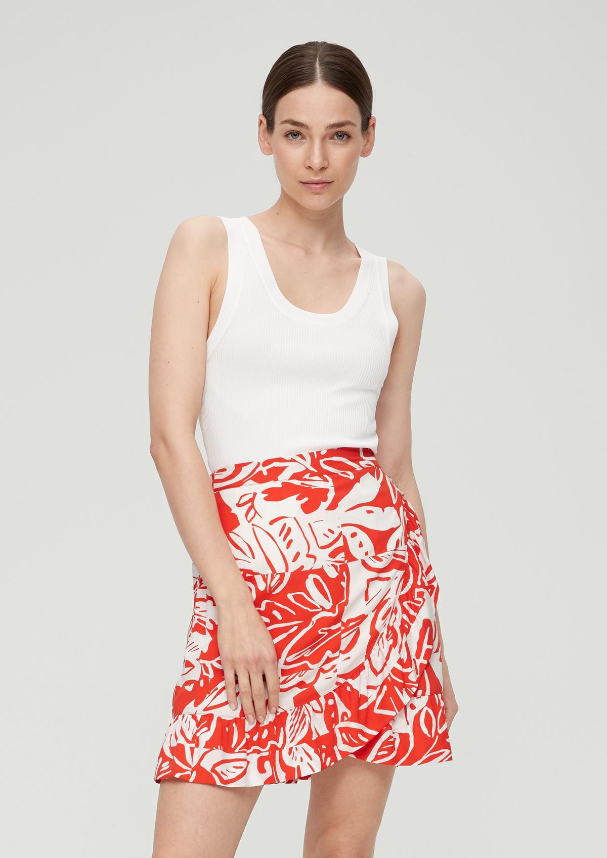 s.Oliver Short wrap-effect viscose skirt