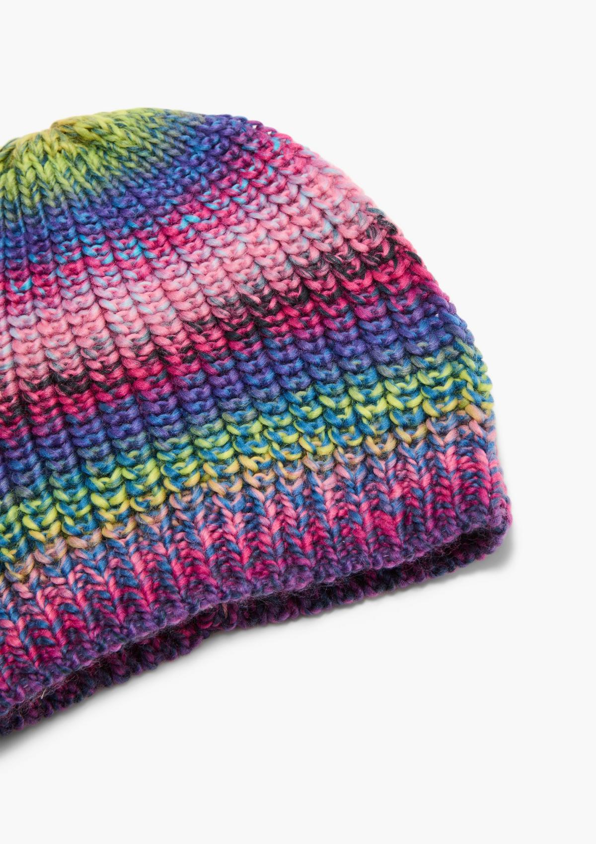 s.Oliver Knitted hat in space-dyed yarn