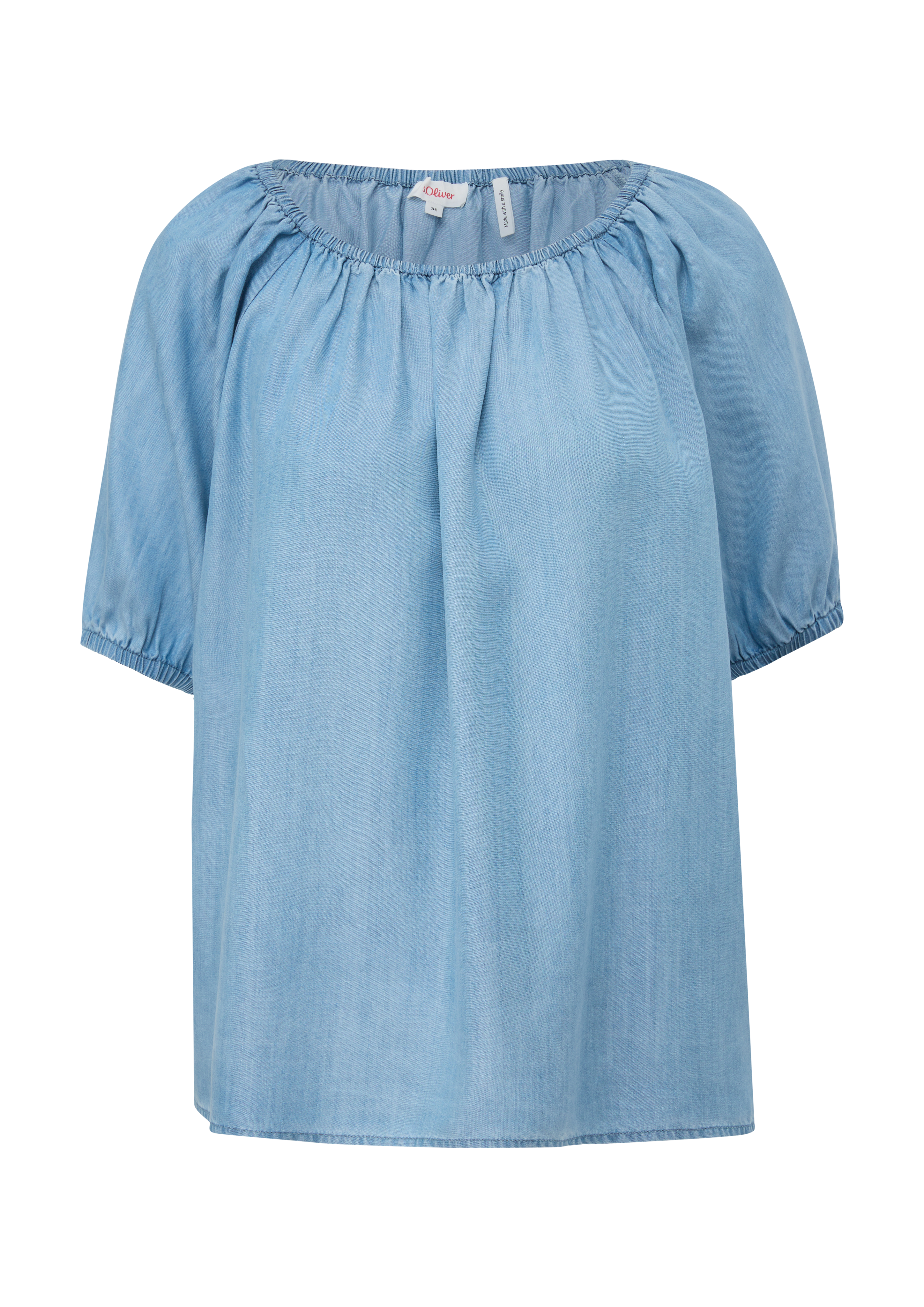 s.Oliver - Light Denim-Bluse aus Lyocell, Damen, blau