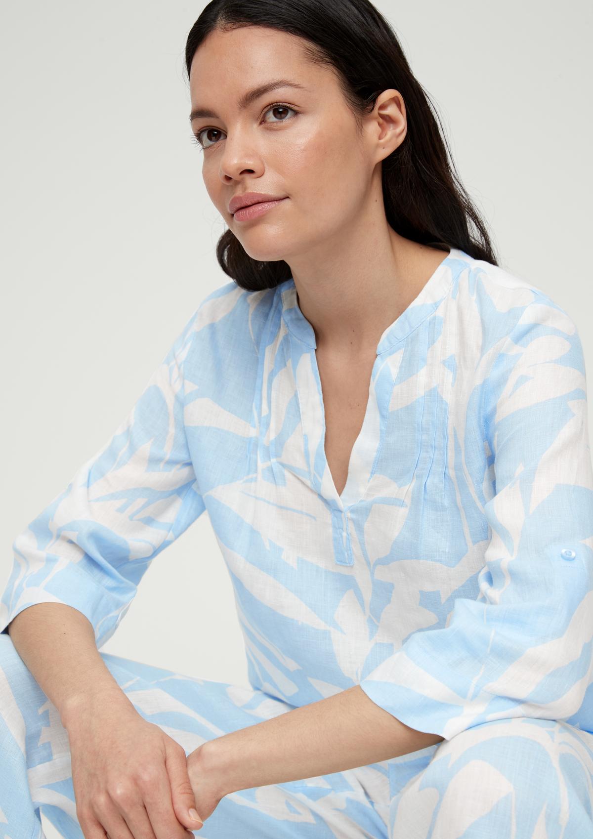 s.Oliver Linen blouse with pintucks