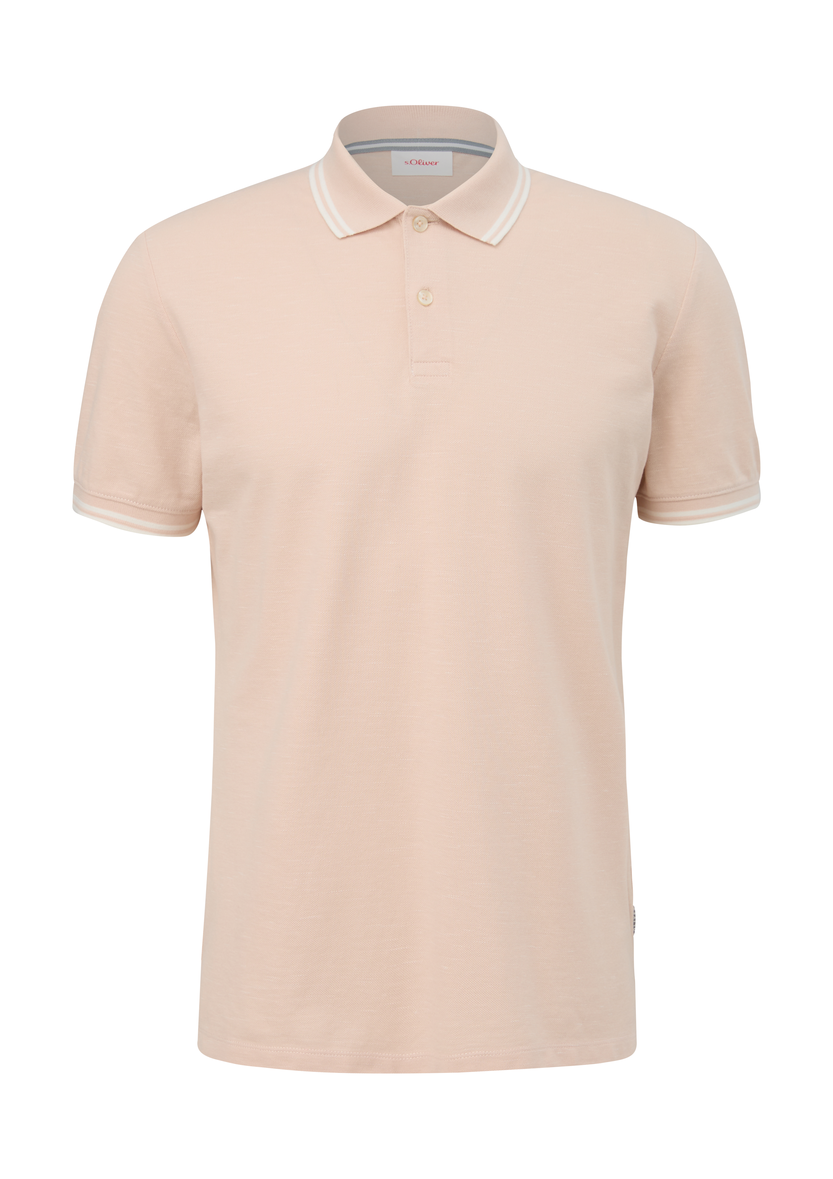 s.Oliver - Poloshirt mit Flammgarnstruktur, Herren, Beige