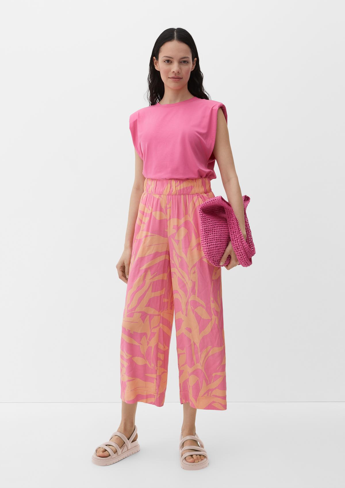 s.Oliver Loose fit: Trousers with a crêpe texture