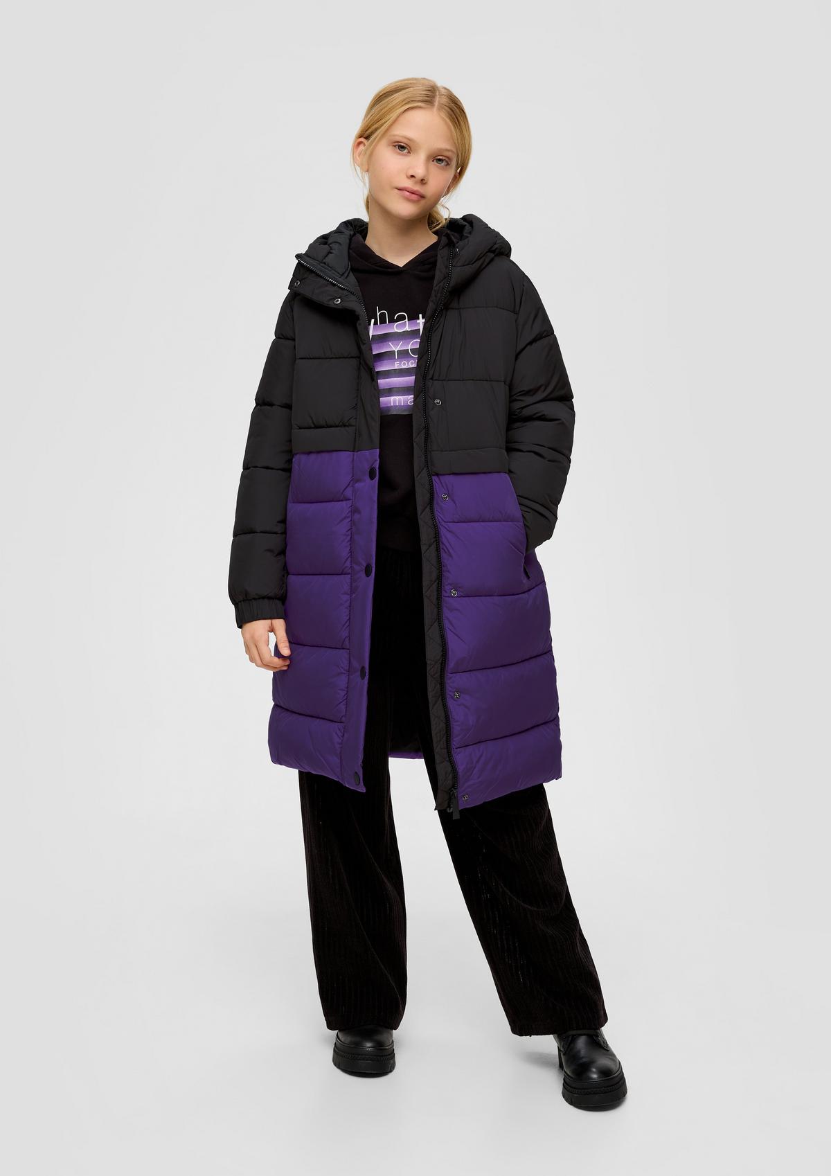 s.Oliver Quilted coat with colour blocking