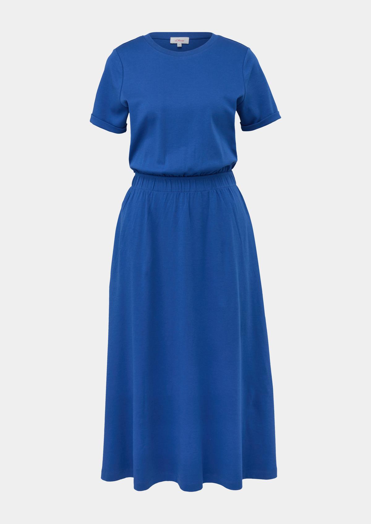 Jersey-Kleid Rückenausschnitt royalblau mit -