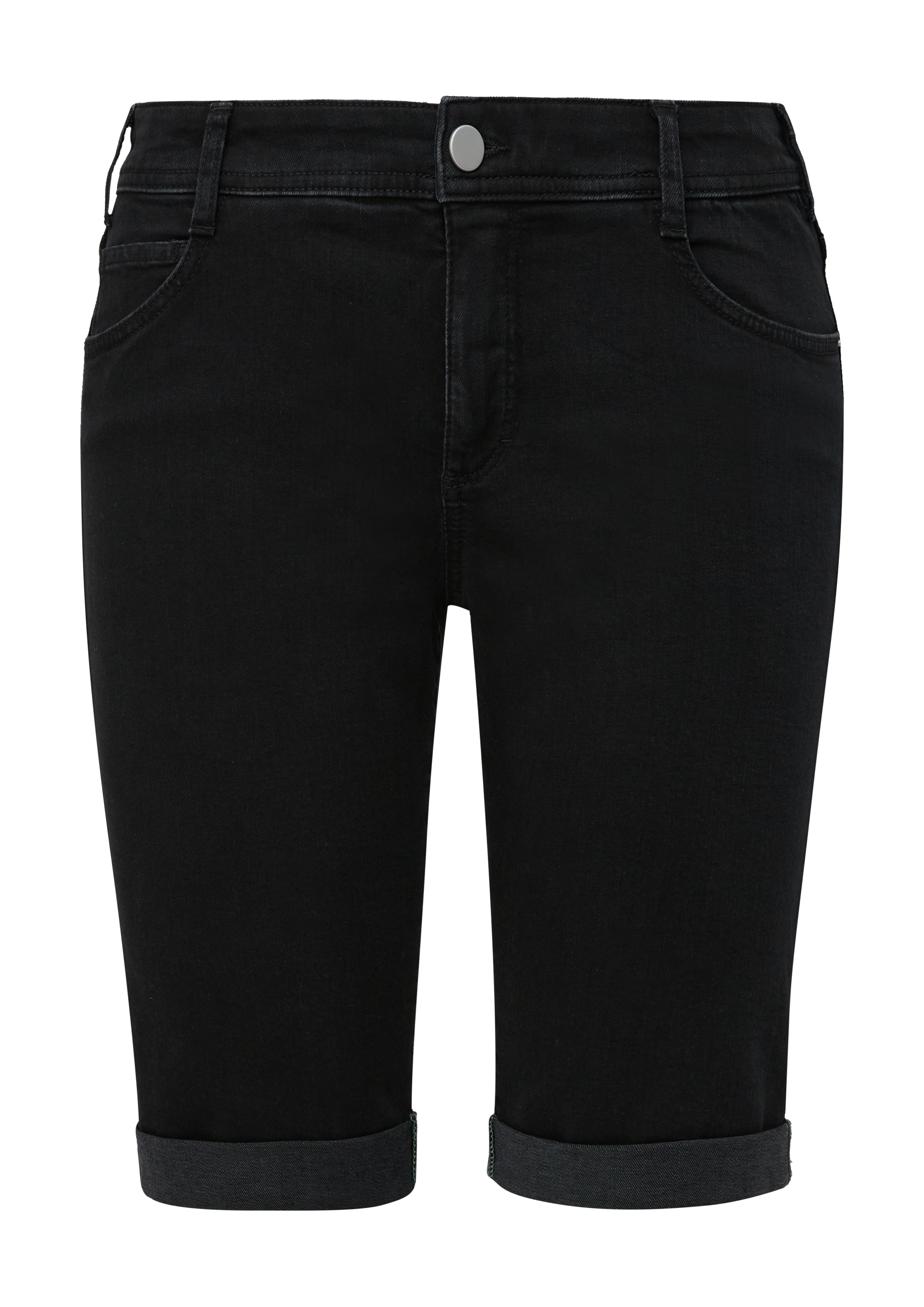 s.Oliver - Jeans-Shorts / Regular Fit / Mid Rise / Slim Leg, Damen, schwarz