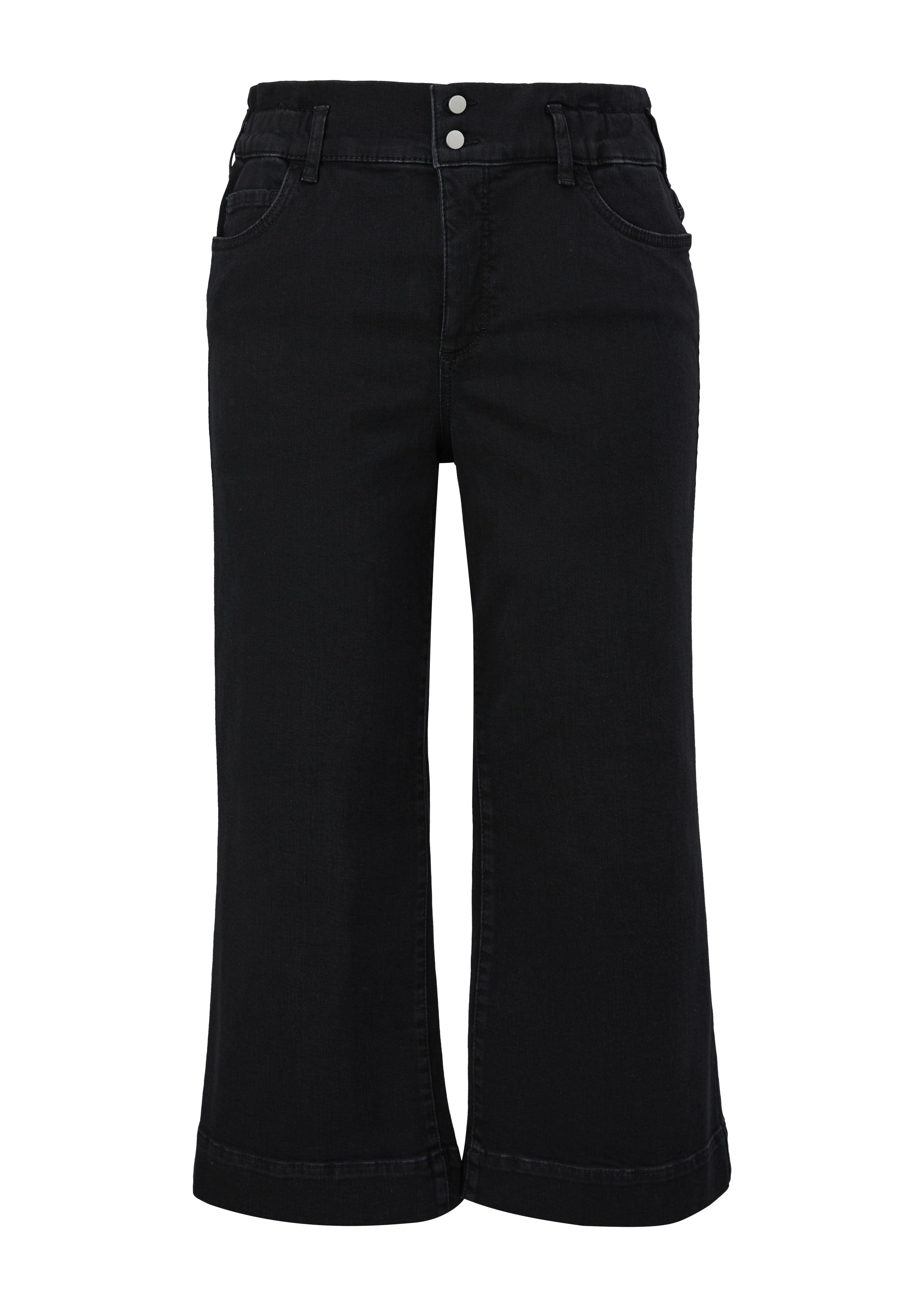 s.Oliver - Jeans-Culotte / Regular Fit / Mid Rise / Wide Leg, Damen, schwarz