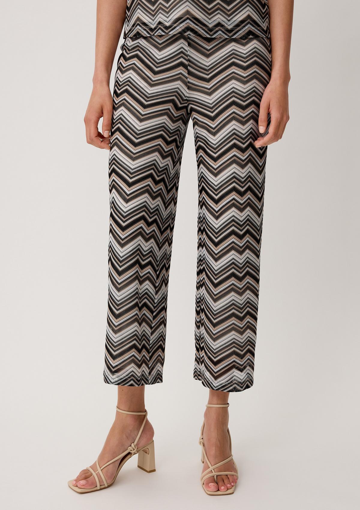 comma Regular fit: Culottes with a zigzag pattern