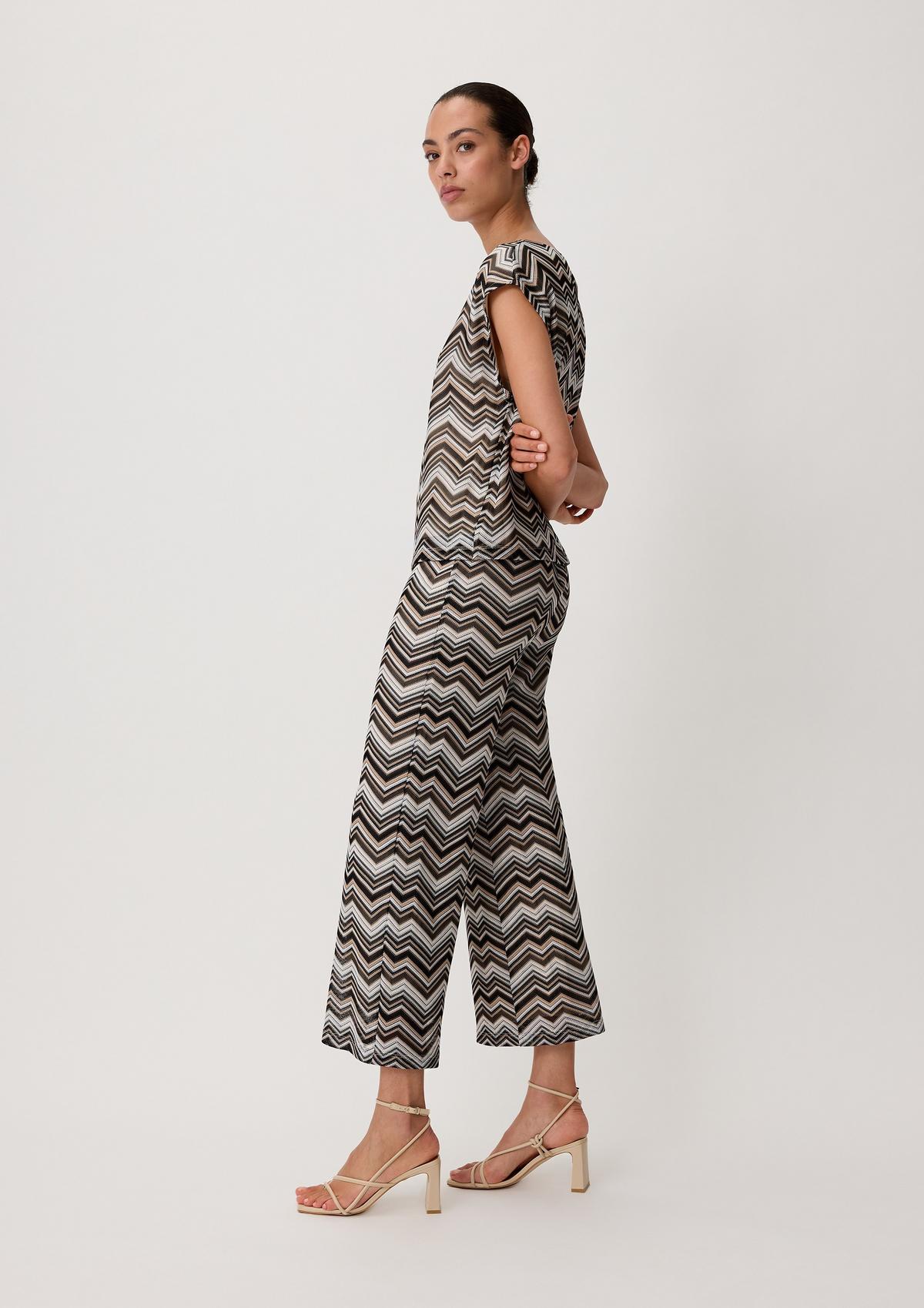 comma Regular fit: Culottes with a zigzag pattern