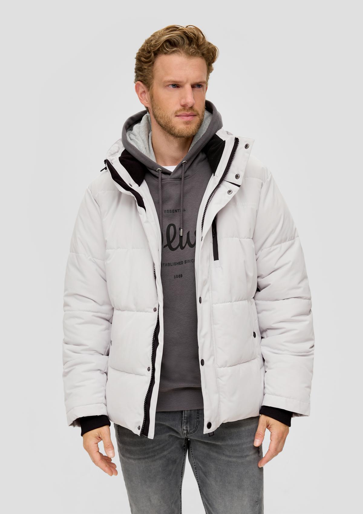 s.Oliver Quilted jacket with a lettering print