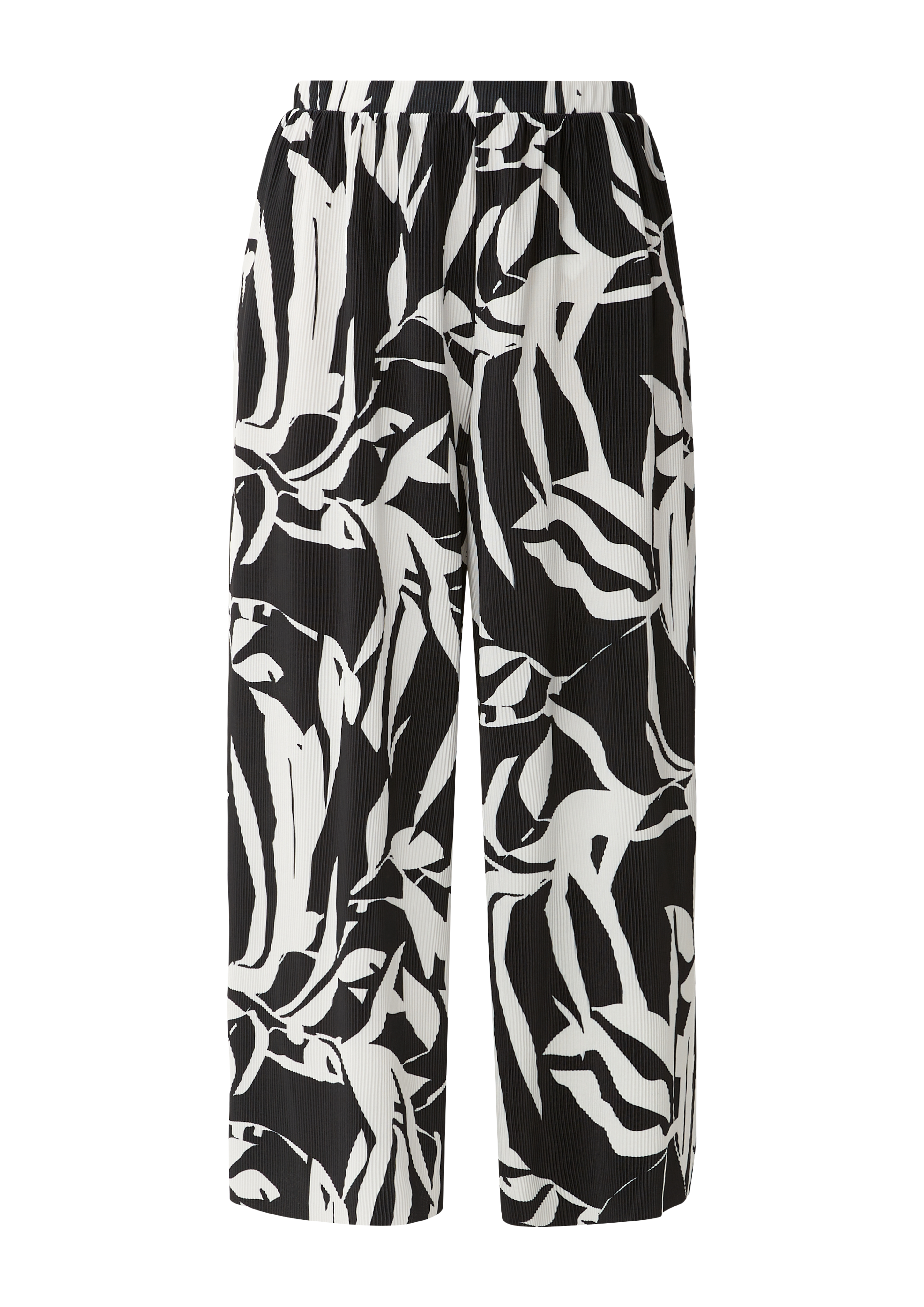 s.Oliver - Culotte mit Plisseéfalten, Damen, schwarz|weiß
