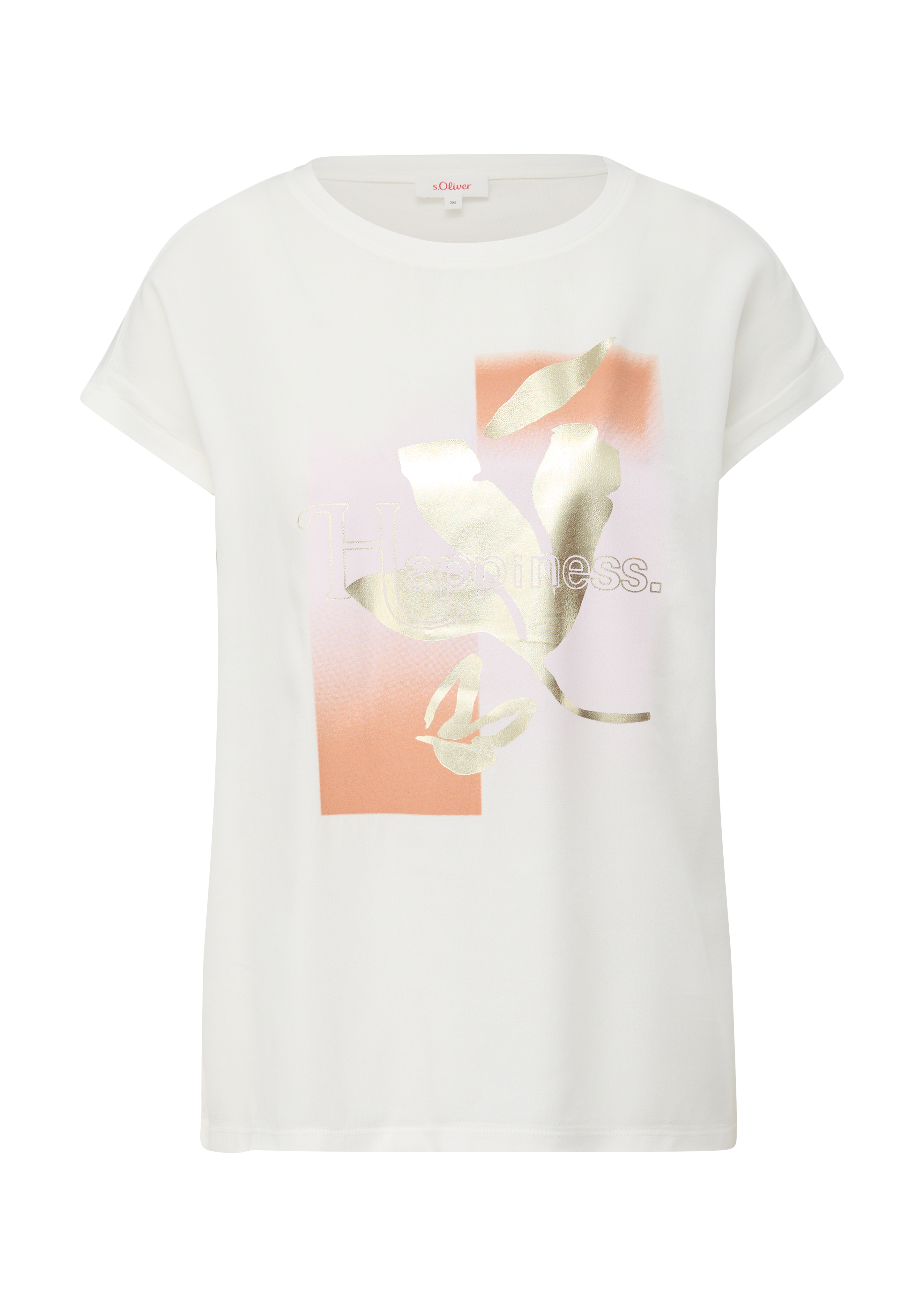 s.Oliver - Blusenshirt mit Effektprint, Damen, creme