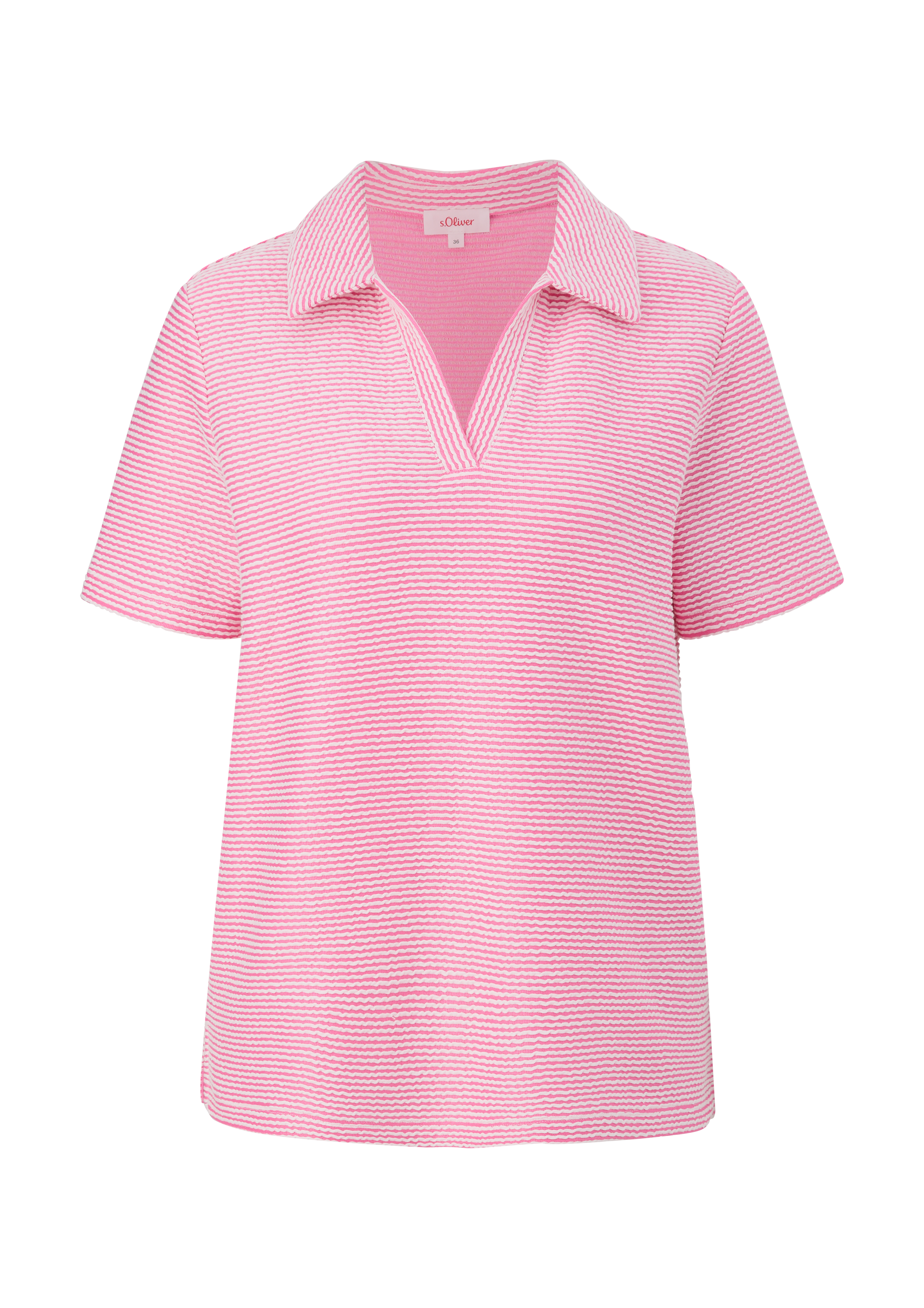 s.Oliver - Shirt mit Jacquardmuster, Damen, Rosa