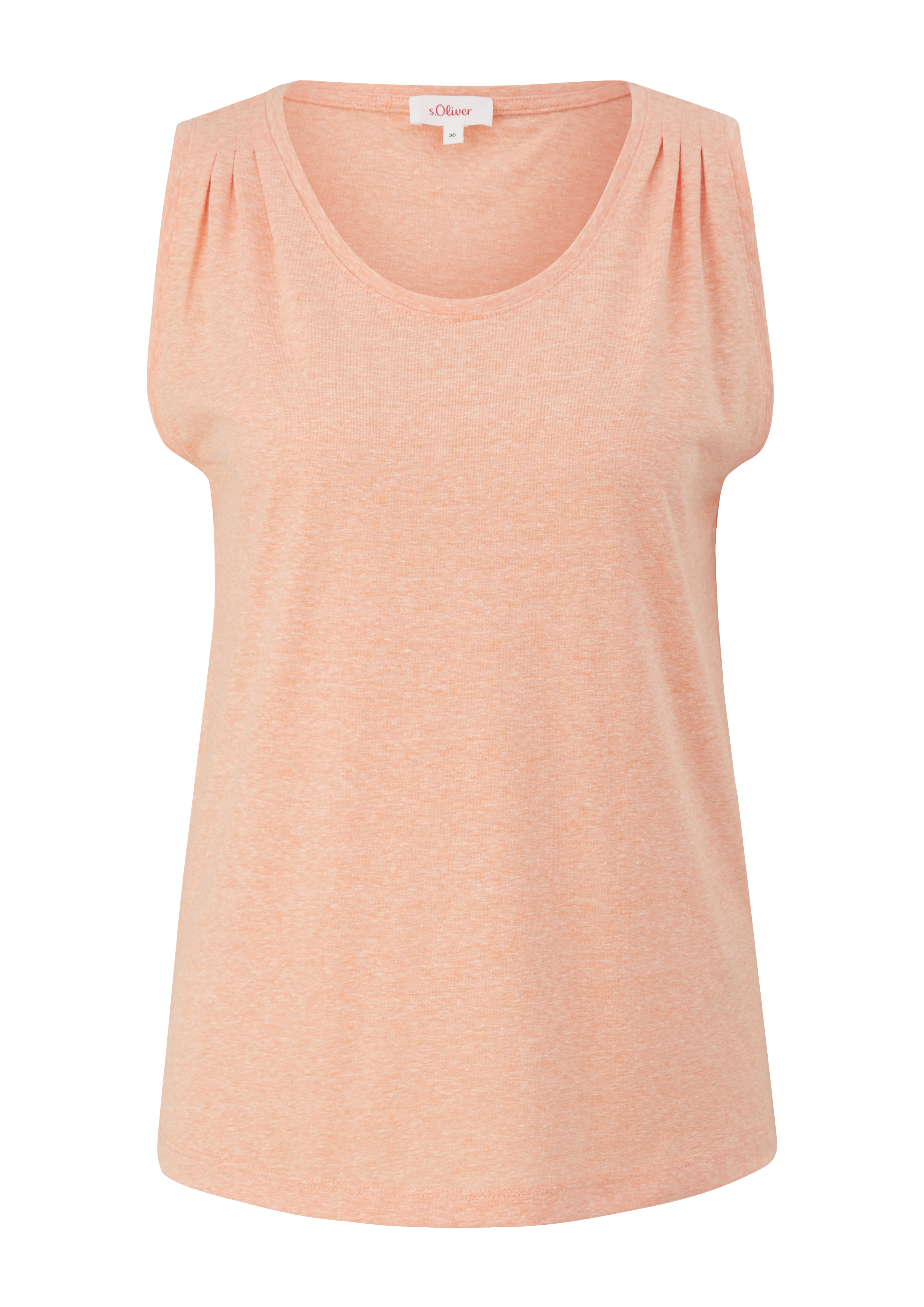 s.Oliver - Ärmelloses Shirt aus Jersey, Damen, Orange