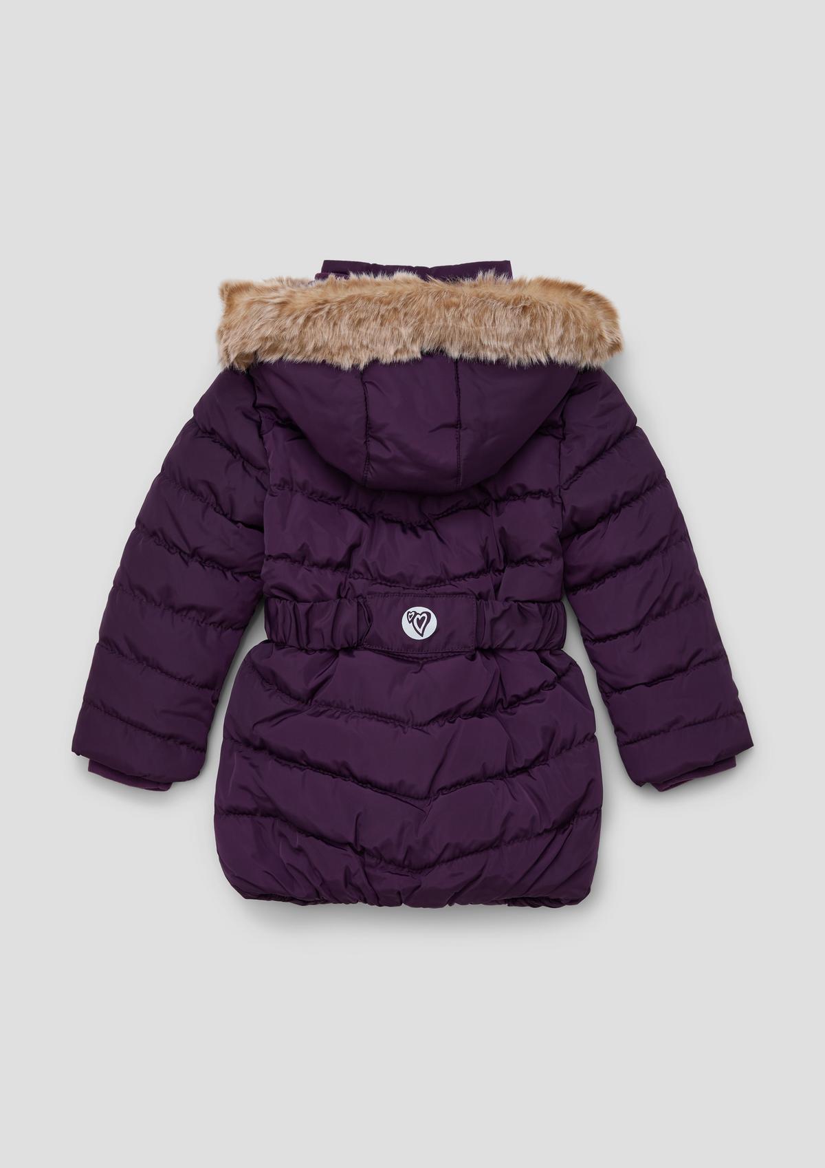 s.Oliver Quilted jacket with detachable faux fur