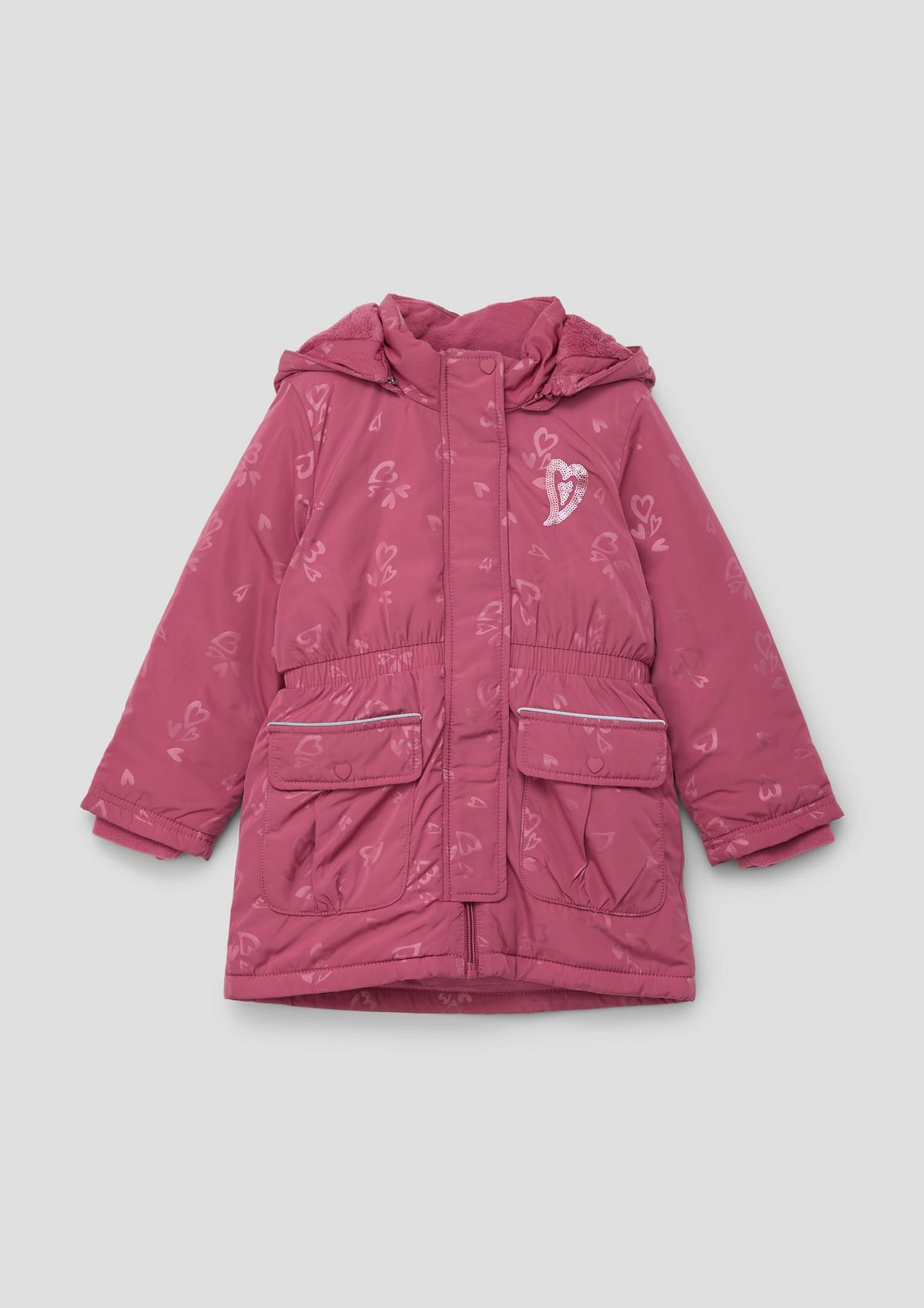 Quilted jacket with bow detail - pink