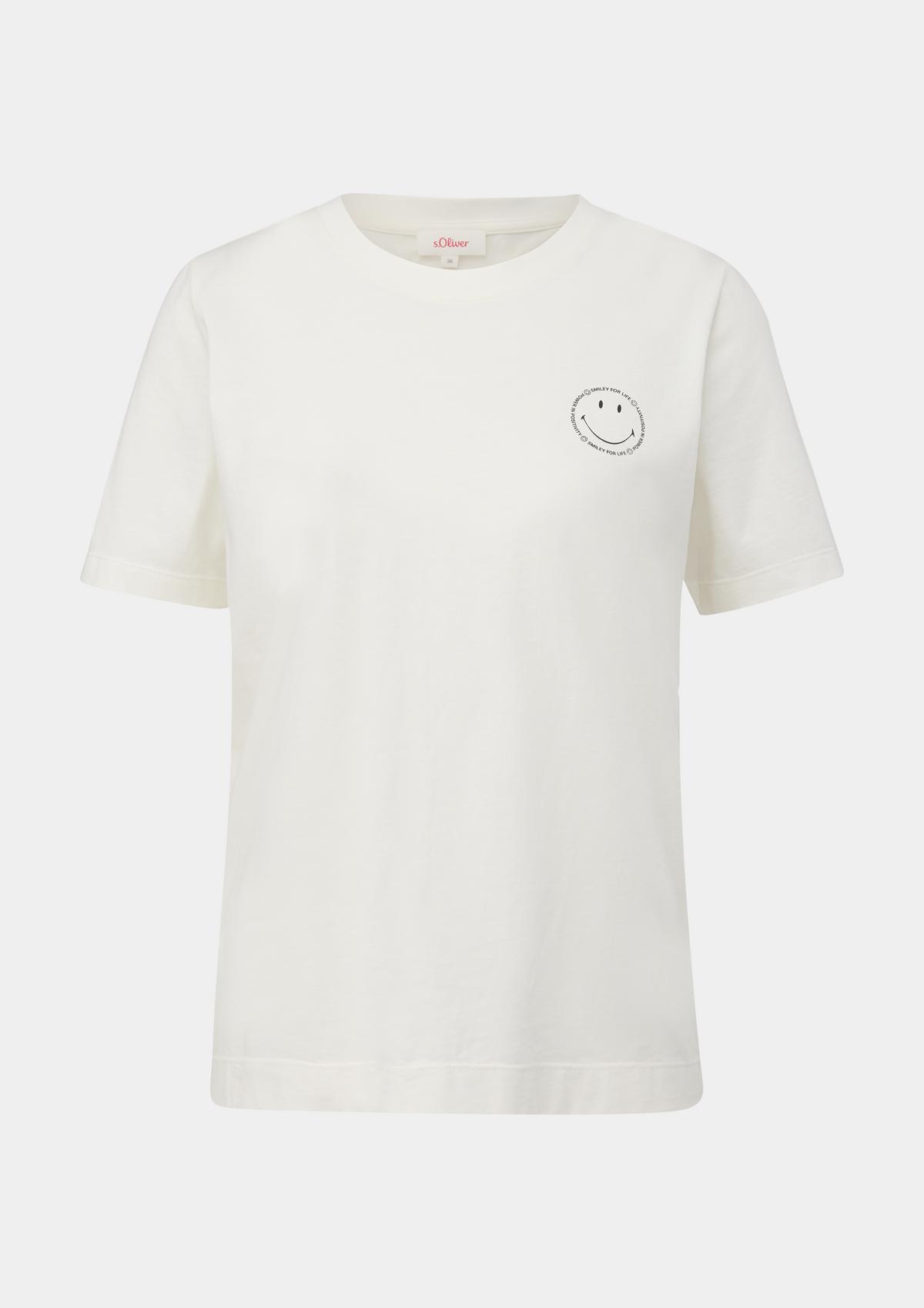 T-Shirt mit Smiley®-Print - creme