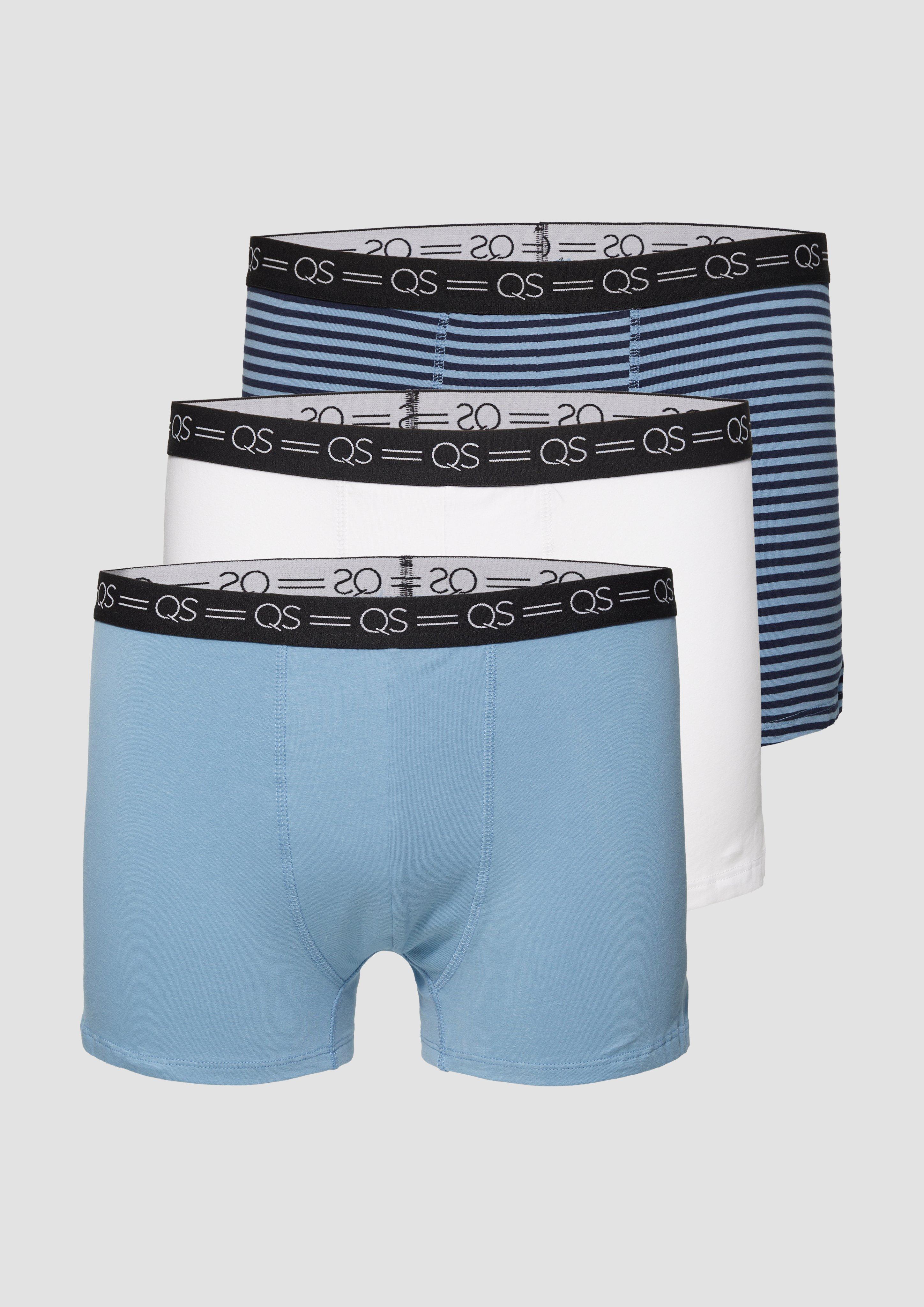 QS - 3er-Set Boxershorts aus Jersey, Herren, blau|mehrfarbig