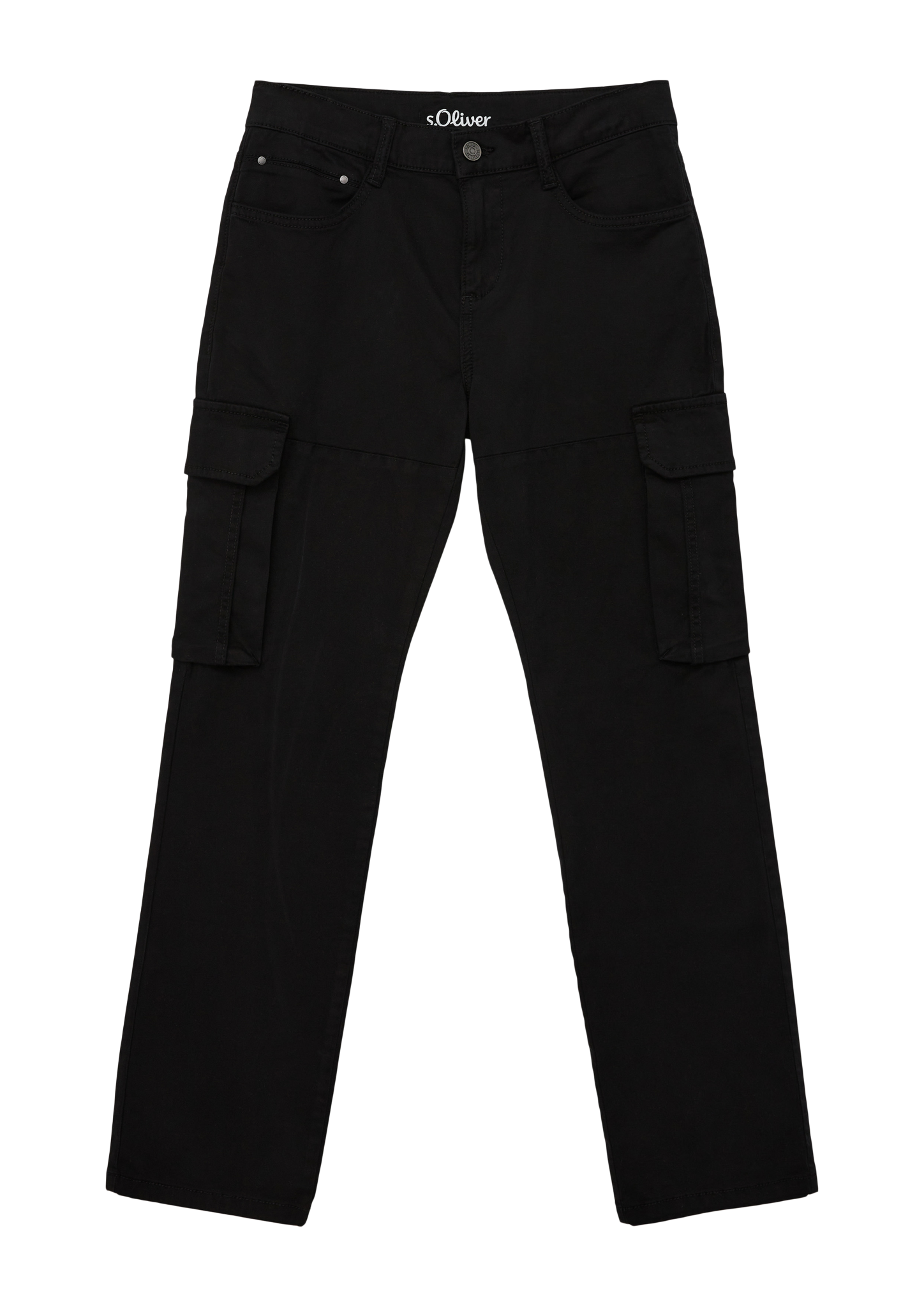 s.Oliver - Pete: Twill-Hose mit Cargotaschen, Jungen, schwarz