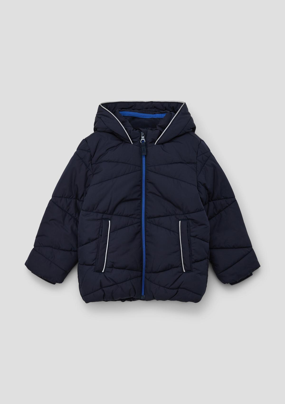 Quilted jacket with print detail royal blue 