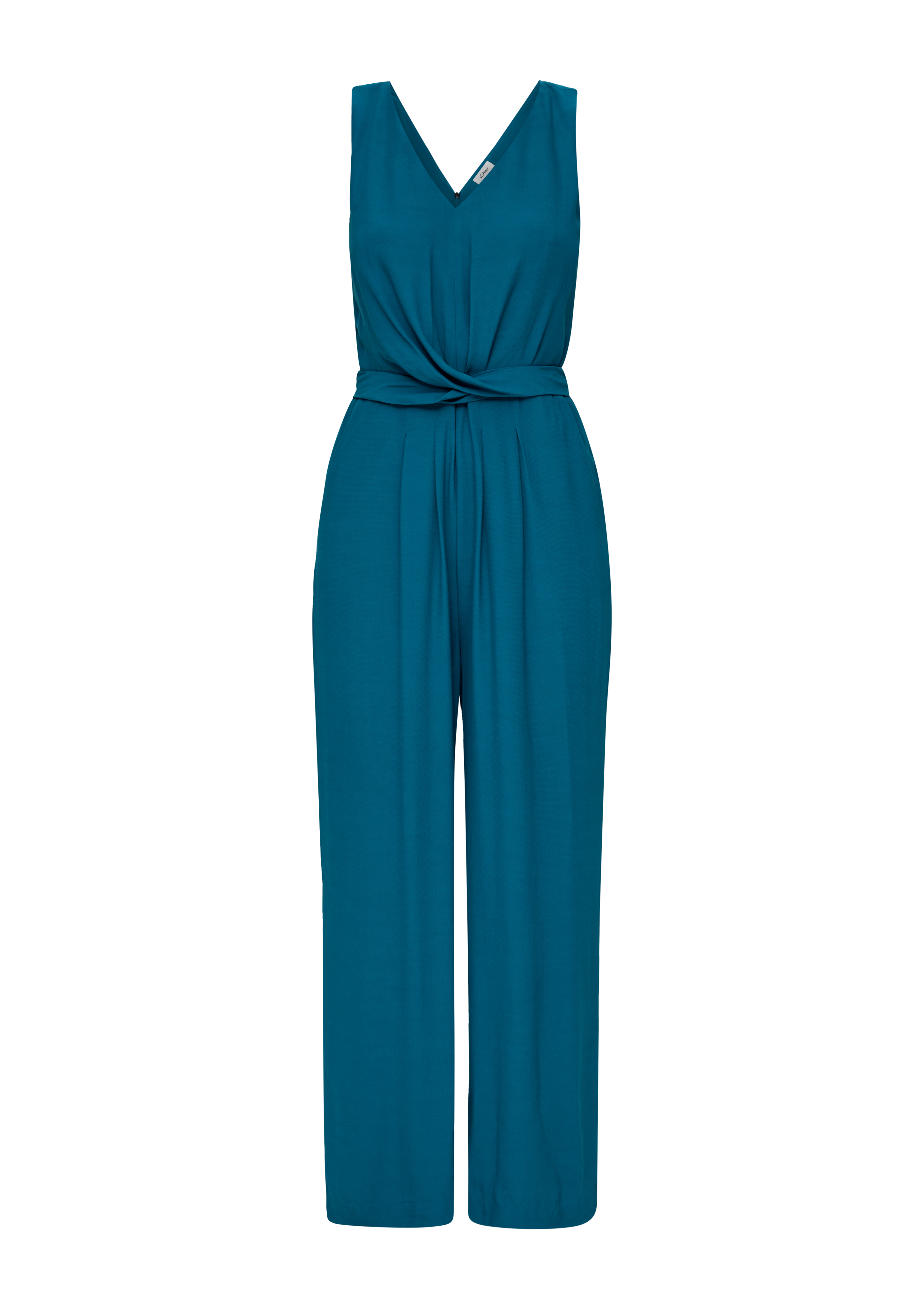 s.Oliver - Viskose-Jumpsuit mit Taillengürtel, Damen, Blau