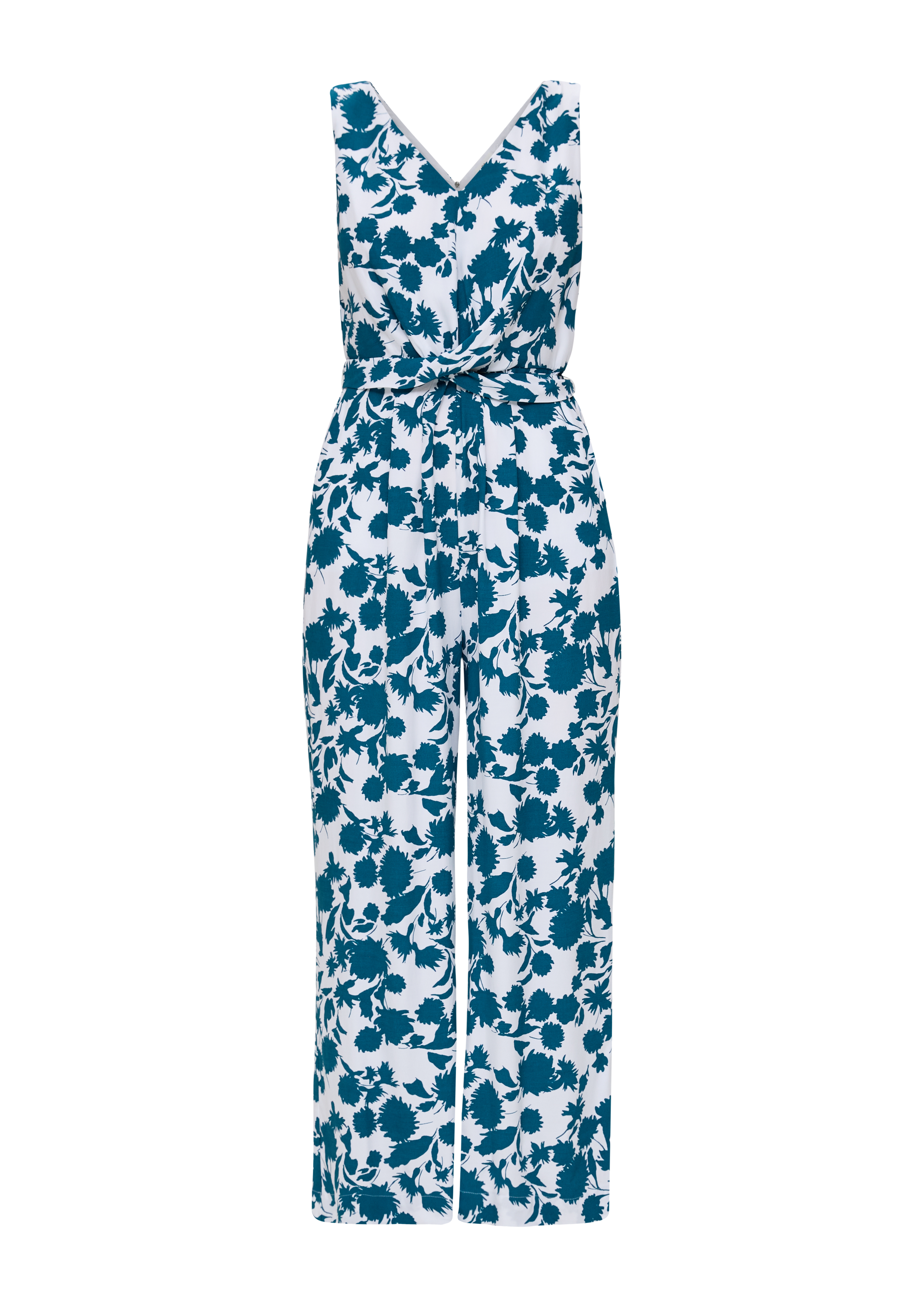 s.Oliver - Viskose-Jumpsuit mit Taillengürtel, Damen, Blau